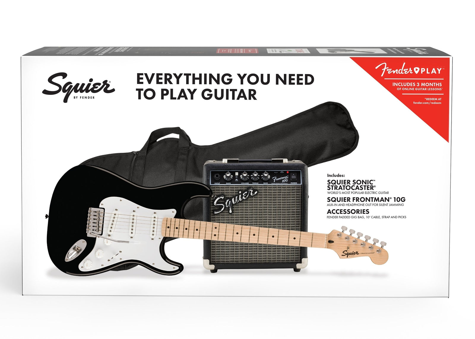 Squier Sonic Stratocaster Electric Guitar Pack - Black
