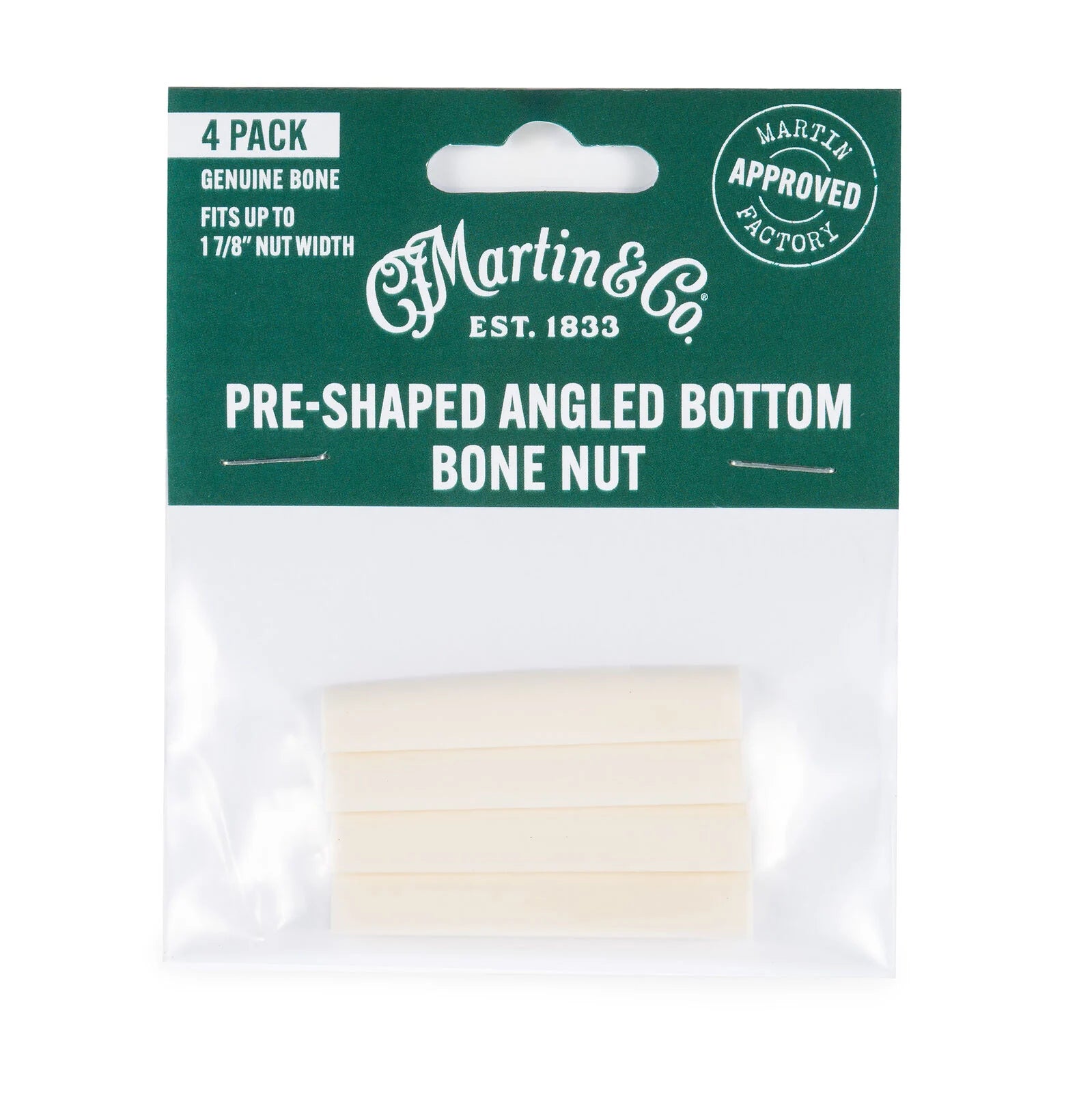 Martin 18NT0004 Pre-Shaped Angled Bottom Bone Nut (4 Pack)