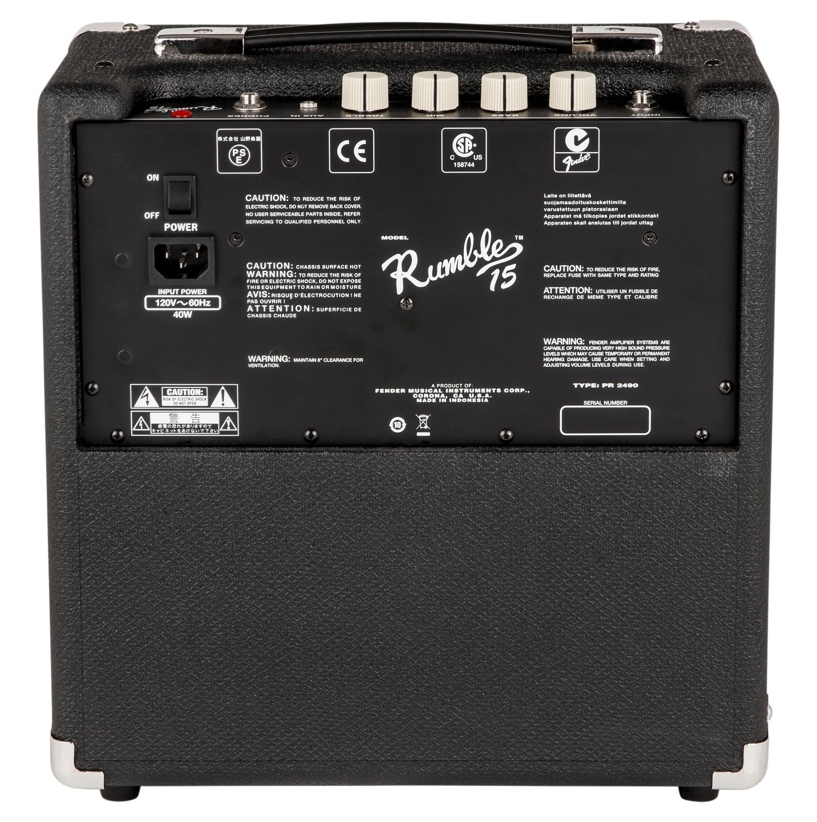 Fender Rumble 15 Watt Bass Combo Amplifier