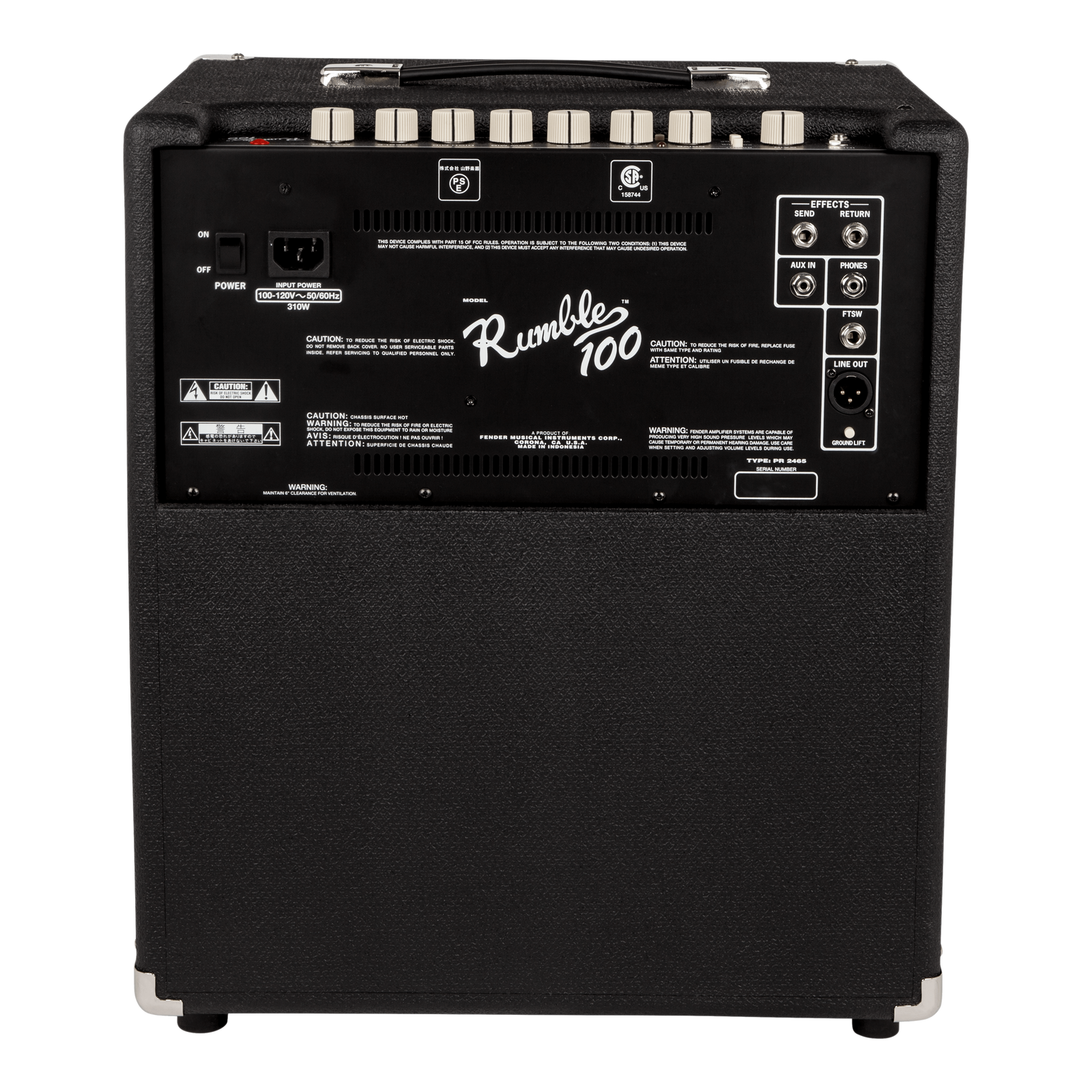 Fender Rumble 100 Watt Bass Combo Amplifier