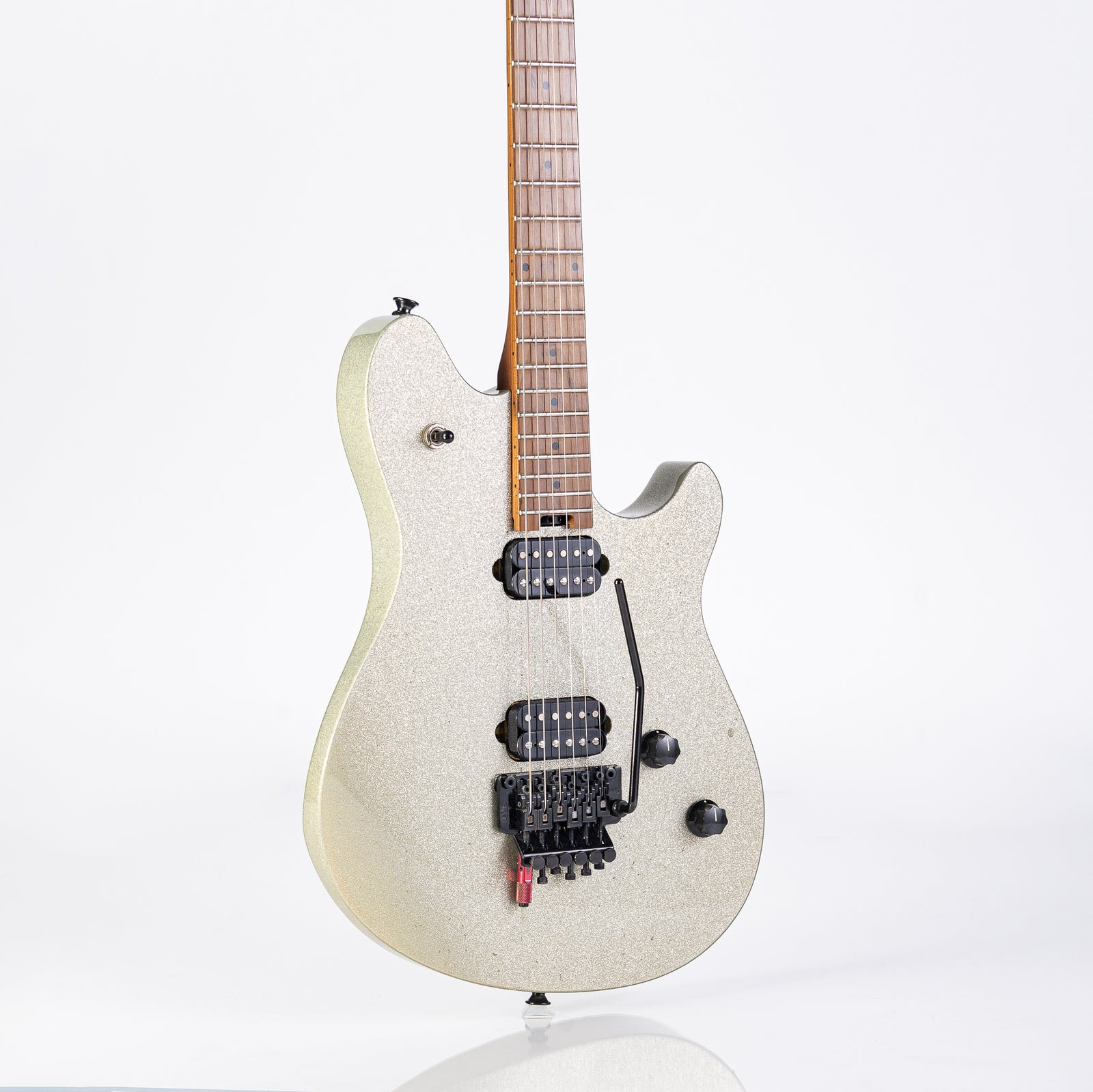 USED EVH Wolfgang Standard Silver Sparkle With D-Tuna and Hardshell Case