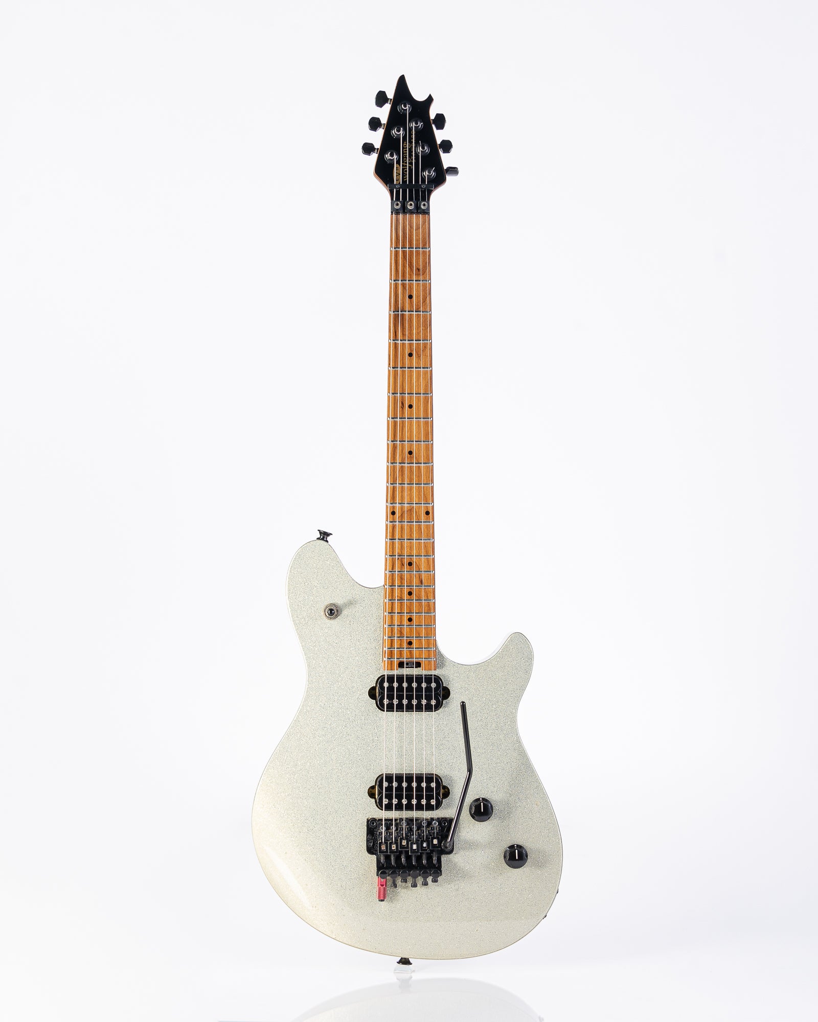 USED EVH Wolfgang Standard Silver Sparkle With D-Tuna and Hardshell Case