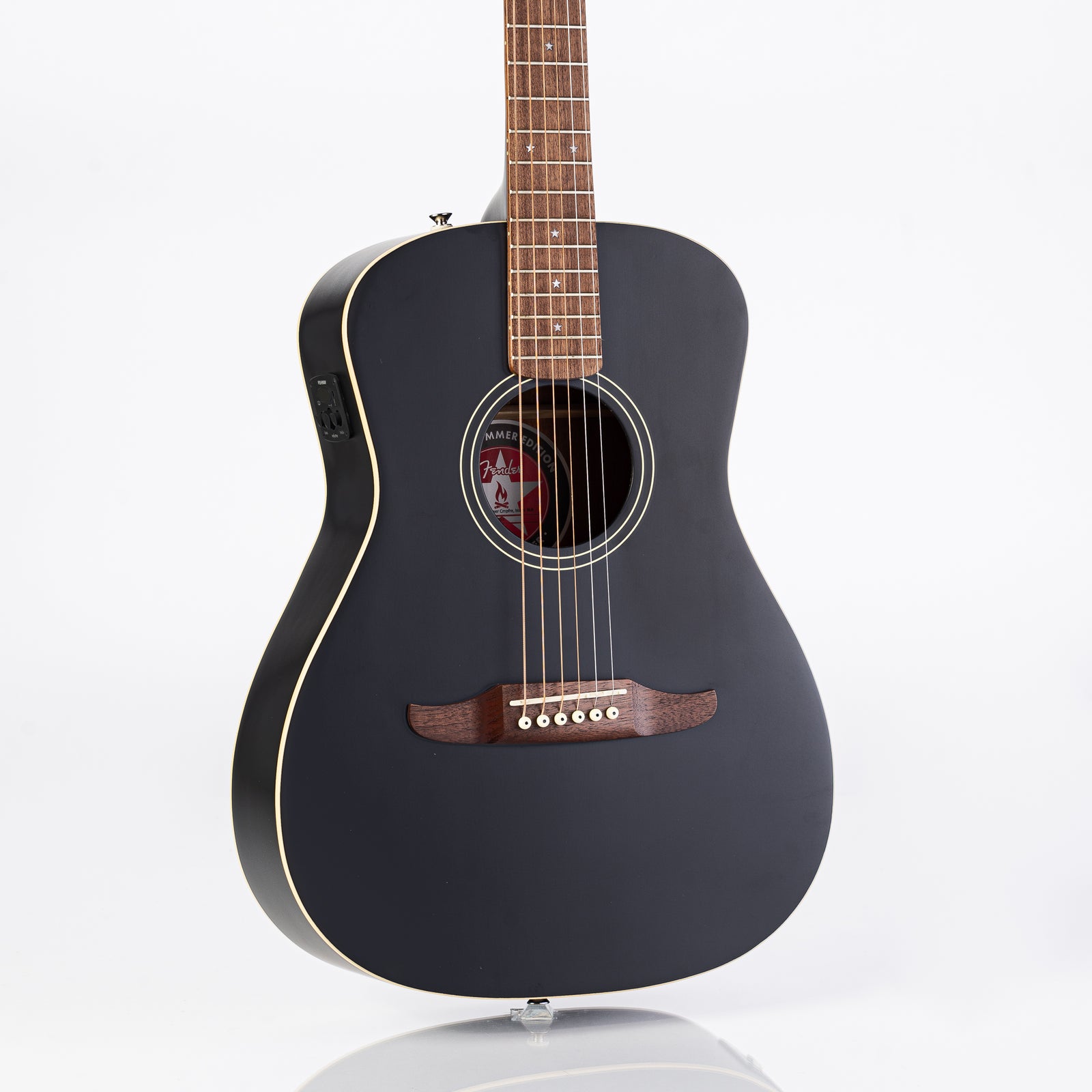 B-STOCK Fender Artist Series Joe Strummer Campfire Acoustic Electric Guitar with Walnut Fingerboard - Matte Black