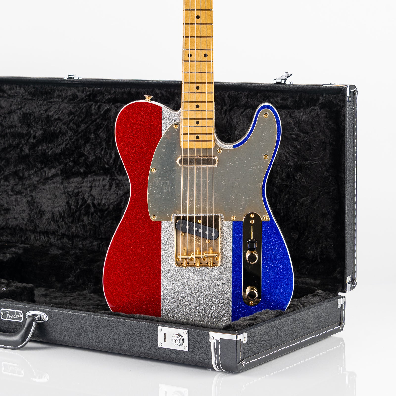 Fender Buck Owens Telecaster Electric Guitar - Red, Silver and Blue Sparkle