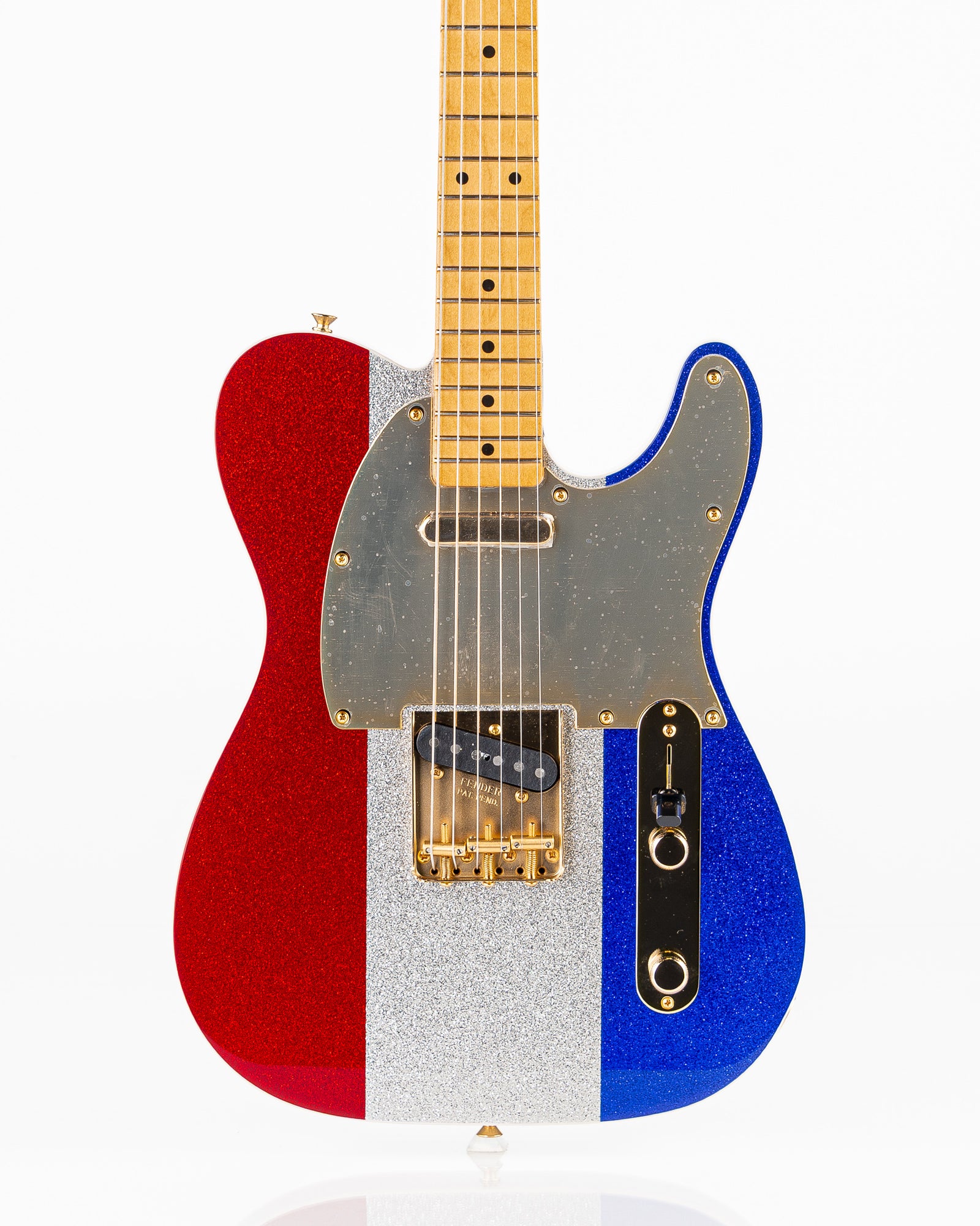 Fender Buck Owens Telecaster Electric Guitar - Red, Silver and Blue Sparkle