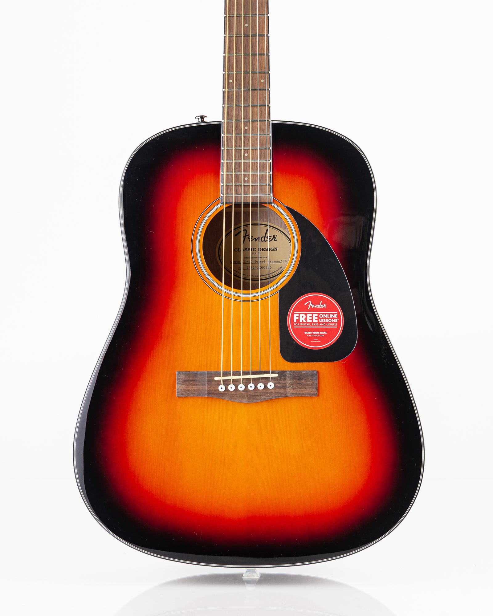 Fender CD-60 V3 Acoustic Guitar - Sunburst W/Hardshell Case