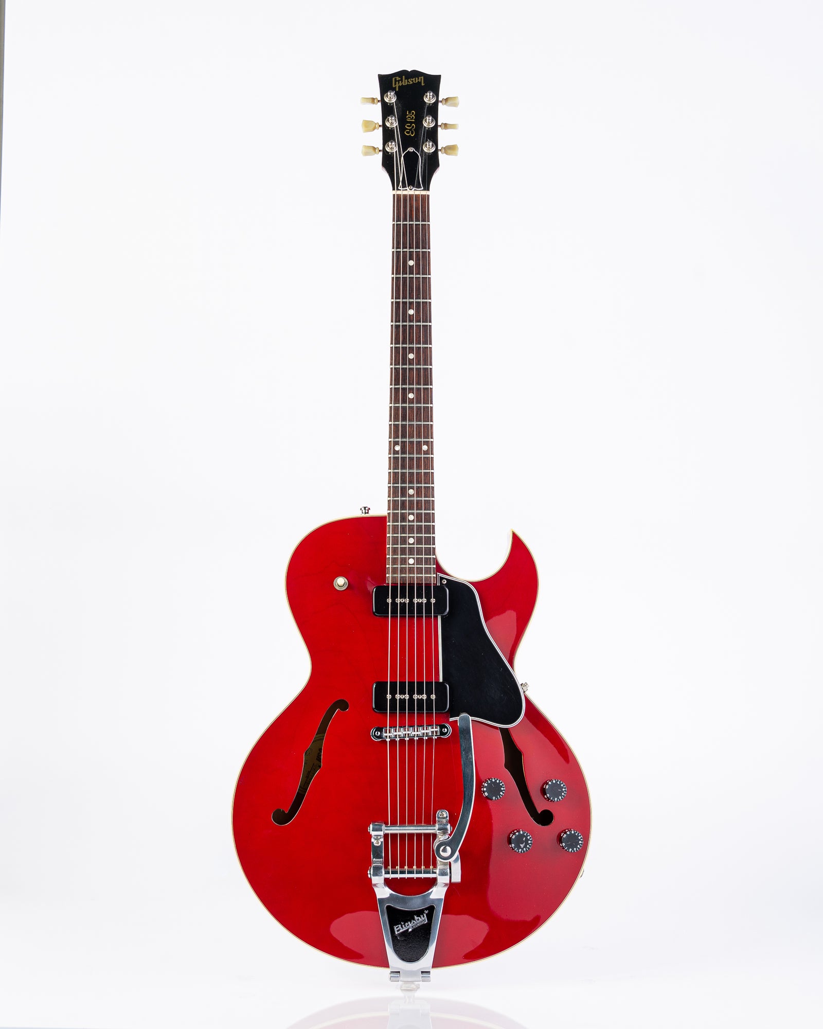 USED Gibson ES-135 Semi-hollow Electric Guitar with Bigsby Tremolo 1997- Transparent Cherry Red with HSC