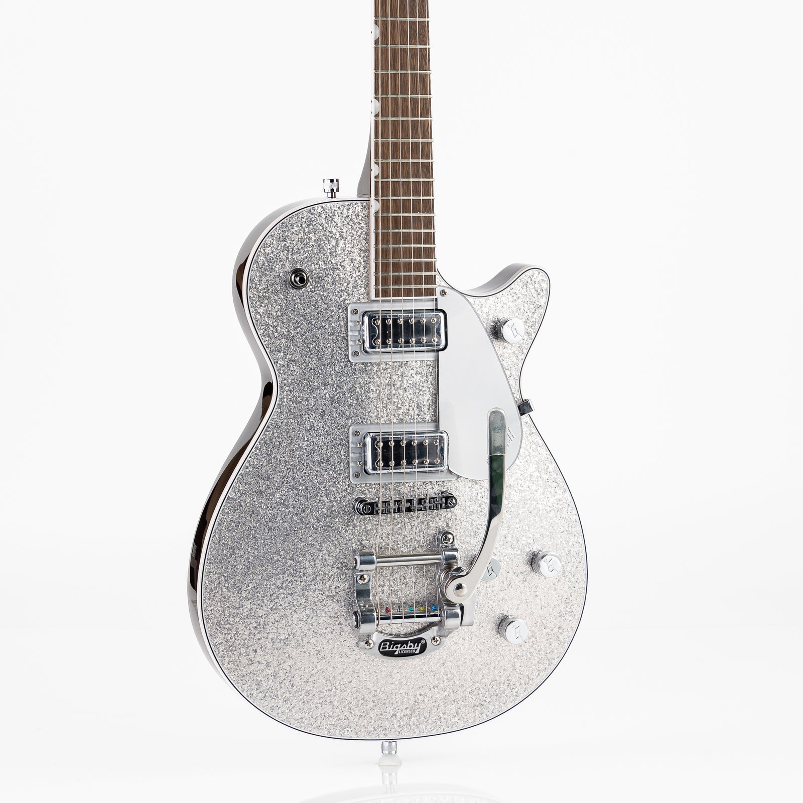 Gretsch G5230T Electromatic Sparkle Jet FT Single-Cut with Bigsby Electric Guitar - Silver Sparkle