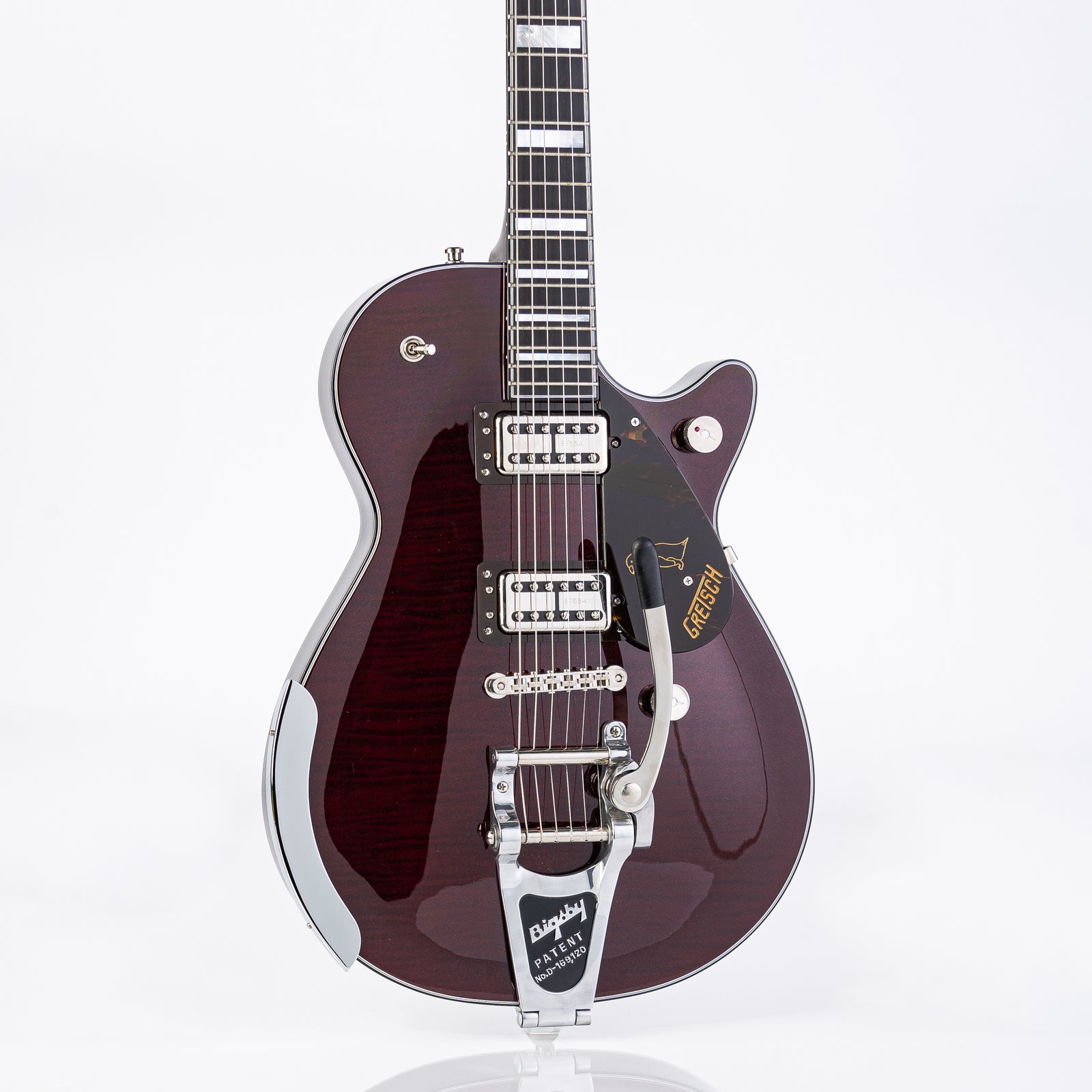 Gretsch G6134TFM-NH Nigel Hendroff Signature Penguin with Ebony Fingerboard - Dark Cherry Metallic Flame