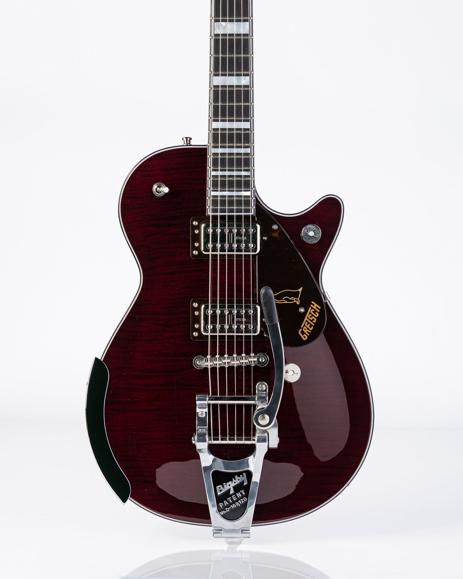 Gretsch G6134TFM-NH Nigel Hendroff Signature Penguin with Ebony Fingerboard - Dark Cherry Metallic Flame