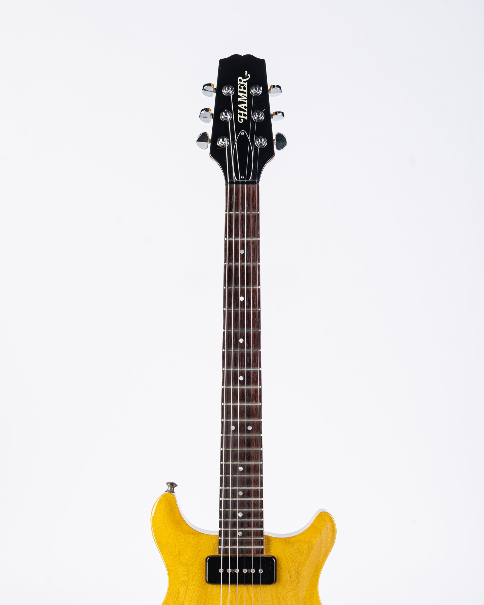 USED Hamer USA Artist Korina Semi-Hollow Double Cut TV Yellow W/OHSC