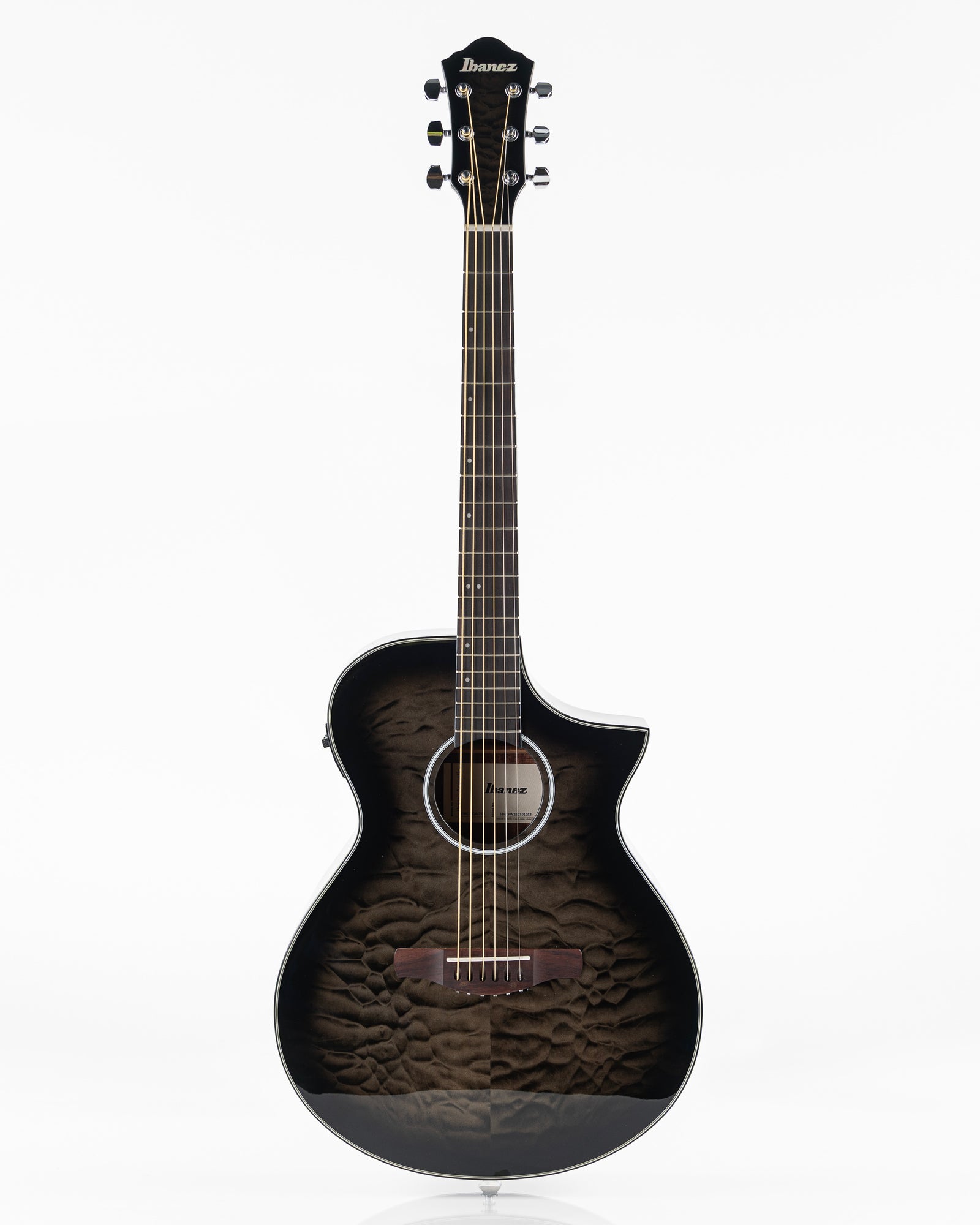 Ibanez AEWC16Q Acoustic Electric Guitar - Transparent Black Sunburst