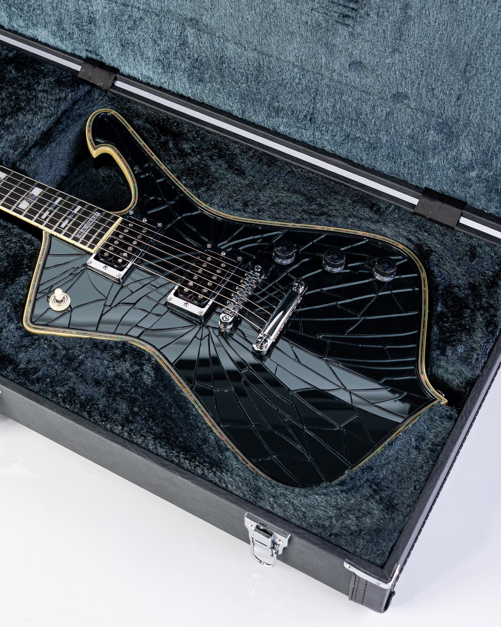 B-STOCK Ibanez Paul Stanley Signature PS3CM Iceman Electric Guitar - Black Cracked Mirror