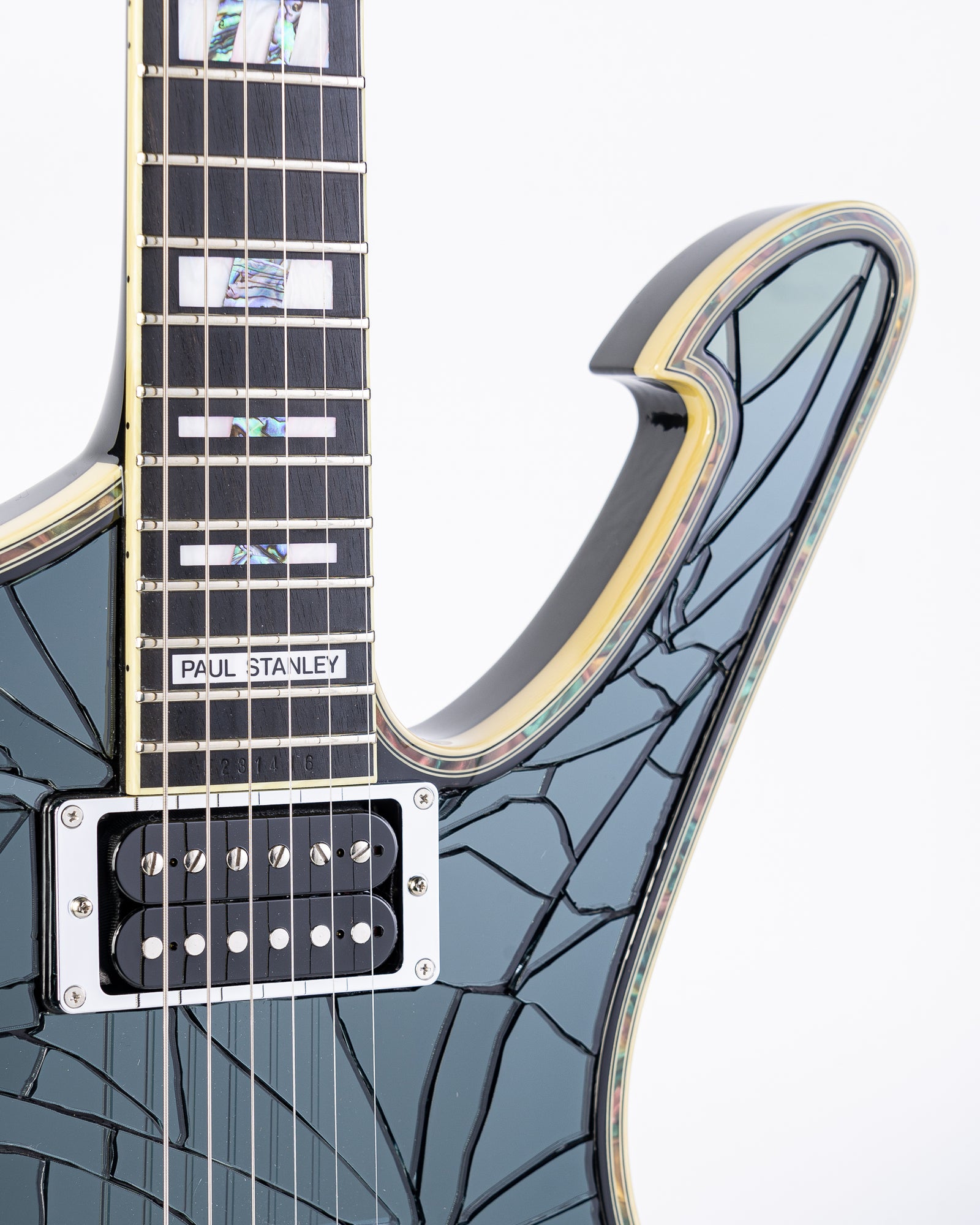 B-STOCK Ibanez Paul Stanley Signature PS3CM Iceman Electric Guitar - Black Cracked Mirror