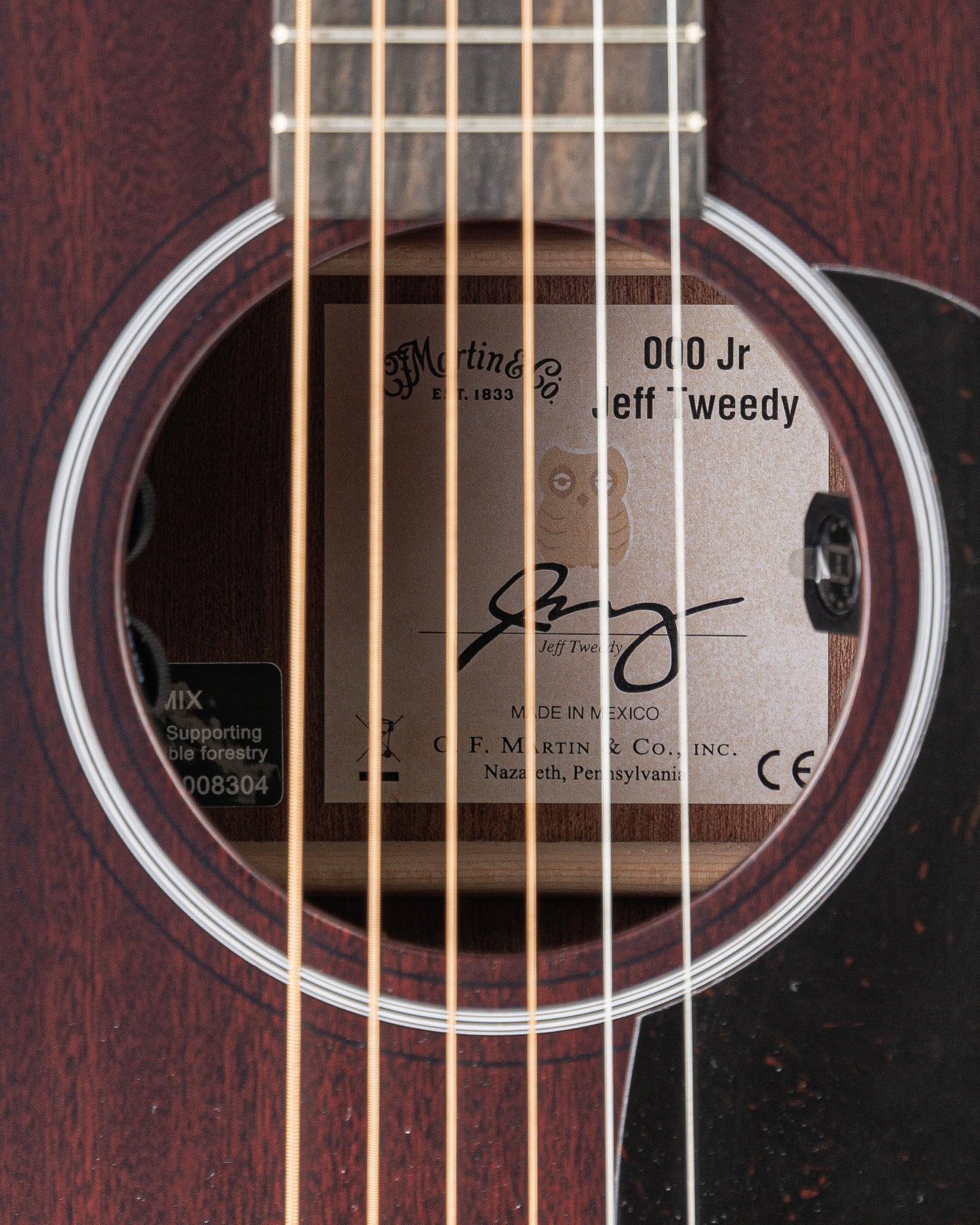 Martin 000 Jr E Jeff Tweedy Special Edition Acoustic Electric Guitar - Tweedy Burst