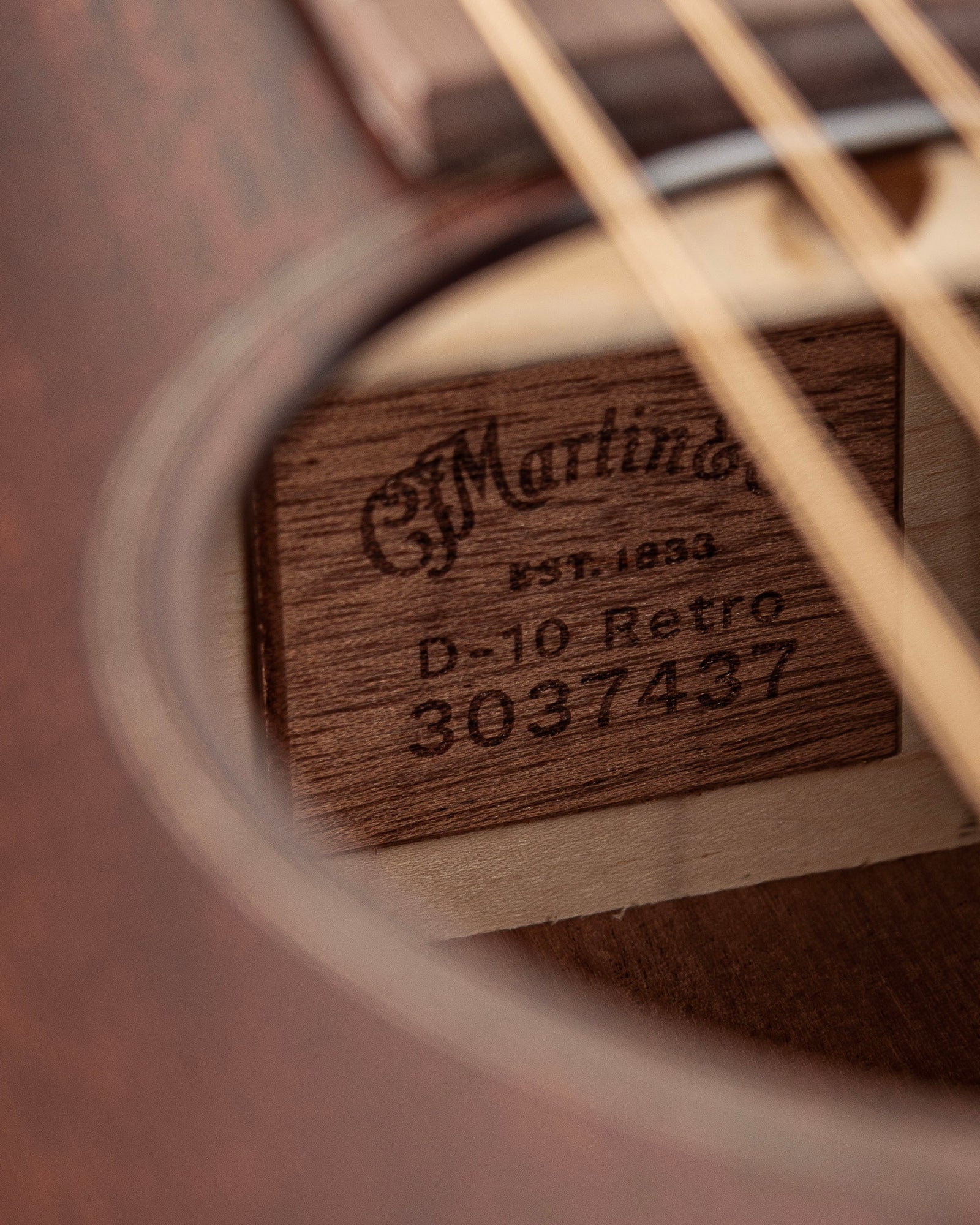 Martin D-10E Retro Sapele Road Series Dreadnought Acoustic Electric Guitar - Dark Mahogany