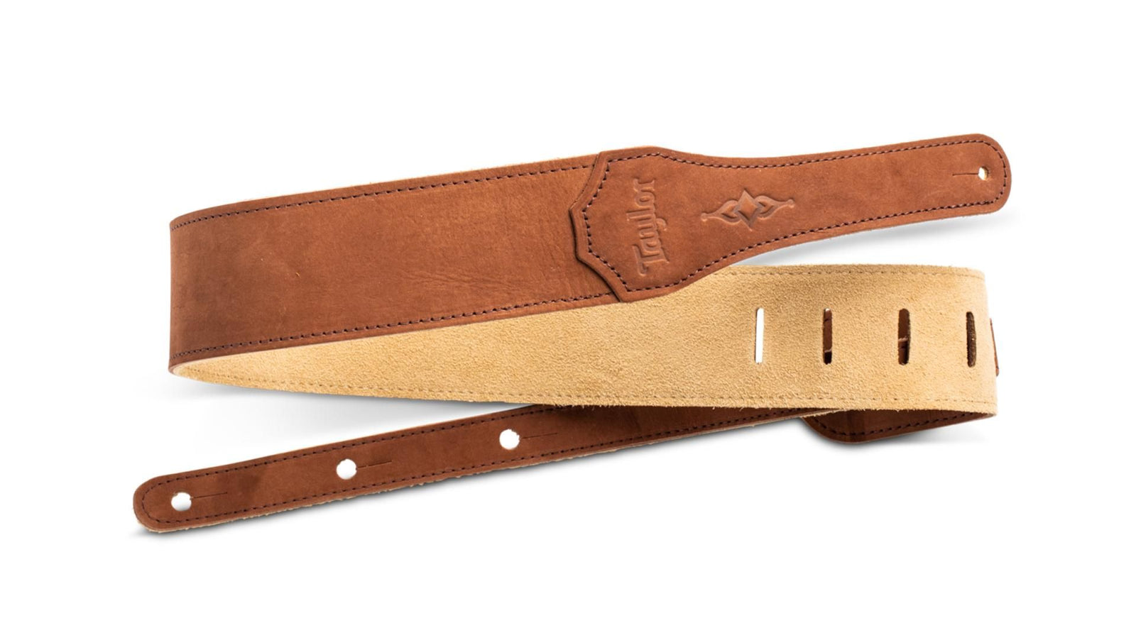 Taylor Gemstone 2.5" Sanded Leather Guitar Strap - Medium Brown