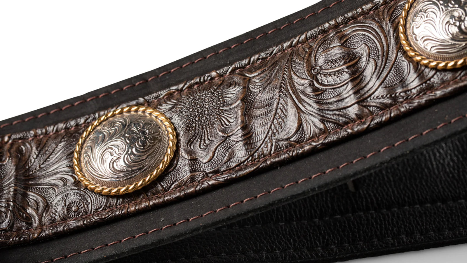 Taylor Grand Pacific 3" Nickel Concho Leather Strap - Brown