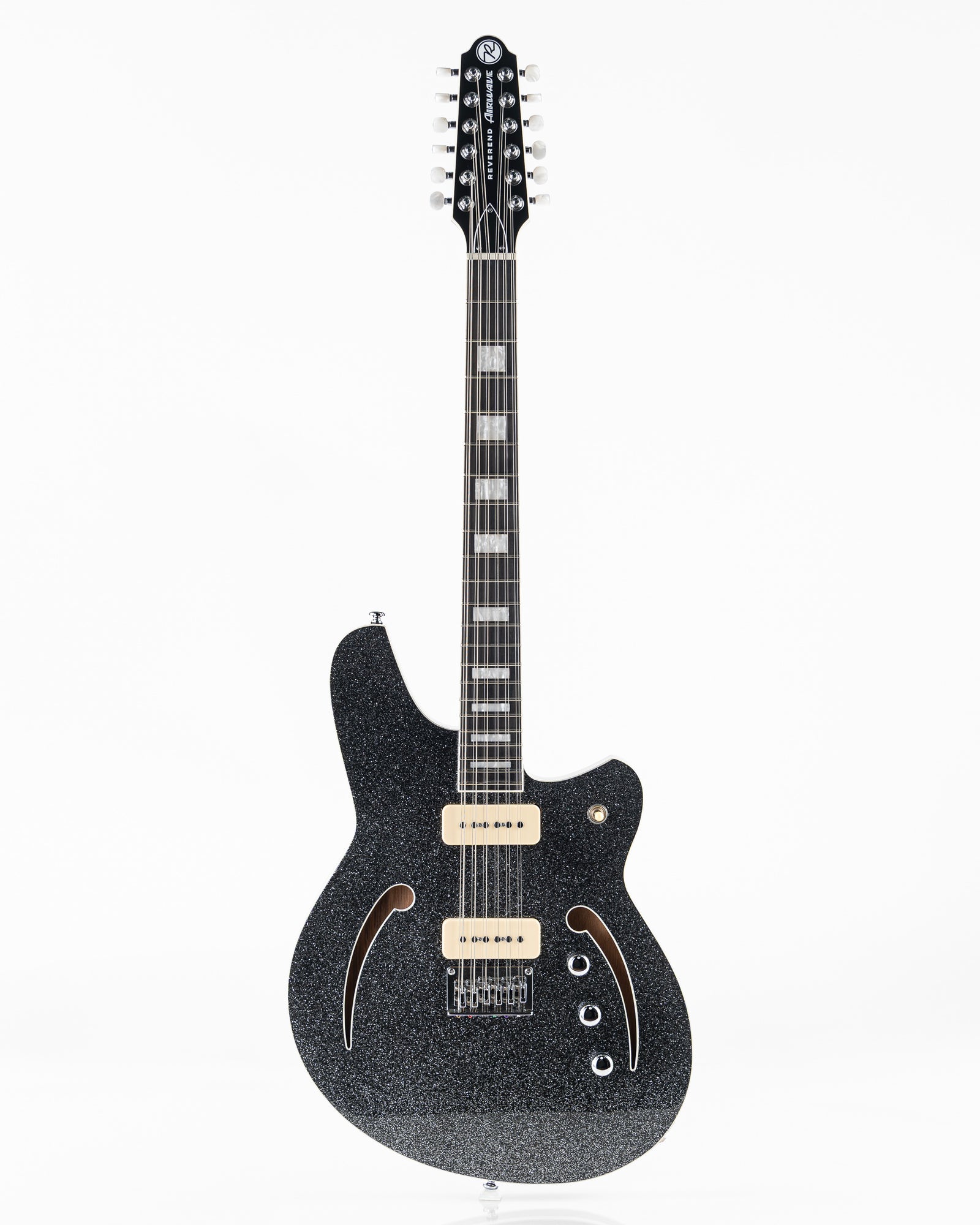 Reverend Bolt-On Series Airwave 12 Semi-Hollow Electric Guitar - Black Sparkle