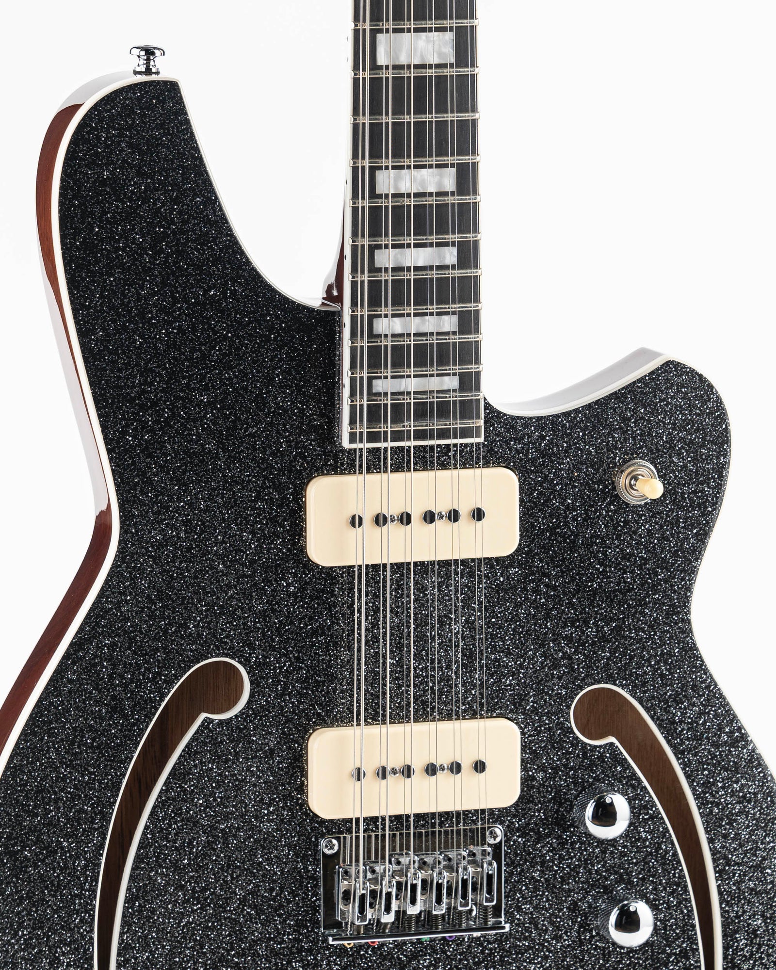 Reverend Bolt-On Series Airwave 12 Semi-Hollow Electric Guitar - Black Sparkle