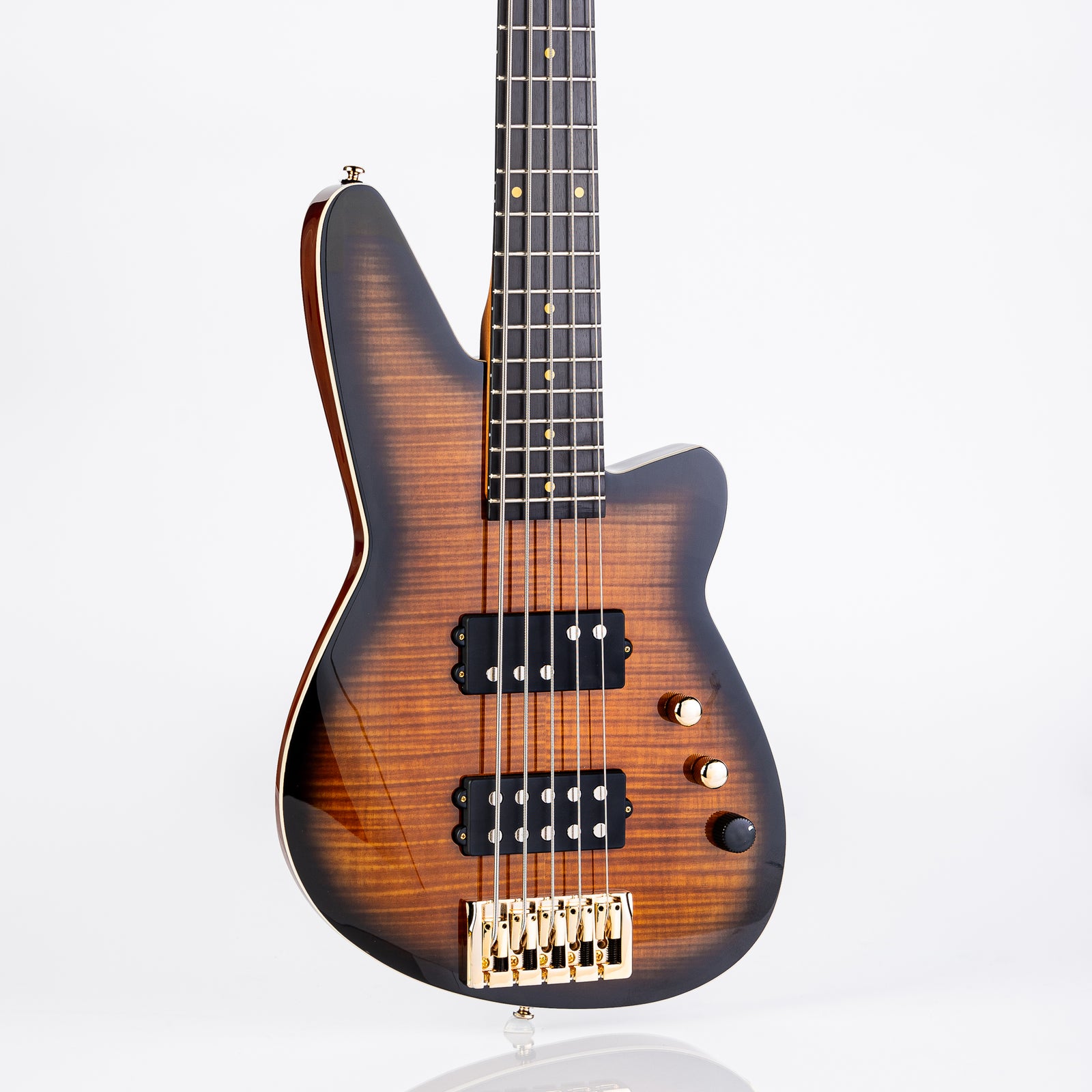 Reverend Bolt-On Series Mercalli 5 FM 5-String Electric Bass - Coffee Burst Flame Maple