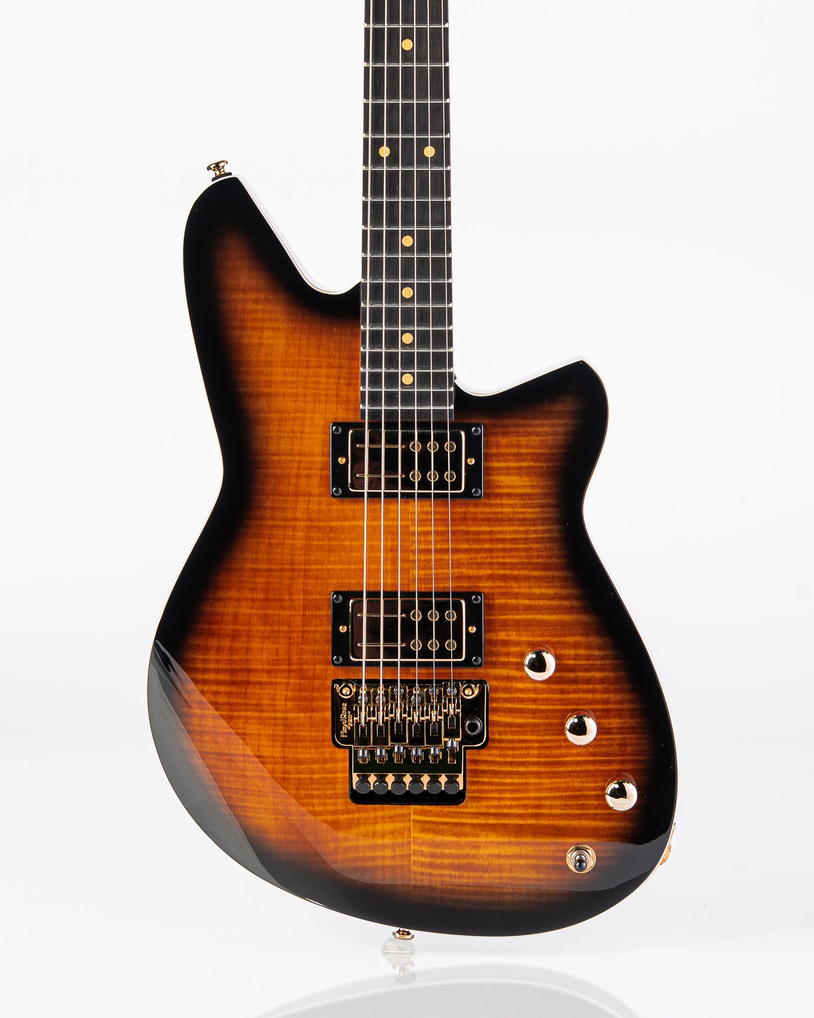 Reverend Bolt-On Series Kingbolt RA FM Floyd Electric Guitar - Coffee Burst Flame Maple
