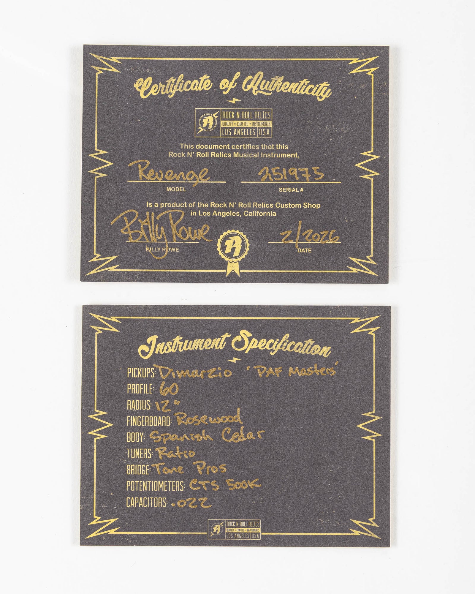 Rock N' Roll Relics Revenge "Lucifer" Electric Guitar - Black Over Dakota Red