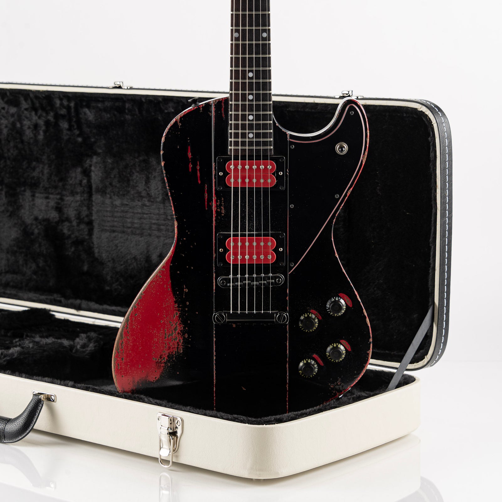 Rock N' Roll Relics Revenge "Lucifer" Electric Guitar - Black Over Dakota Red