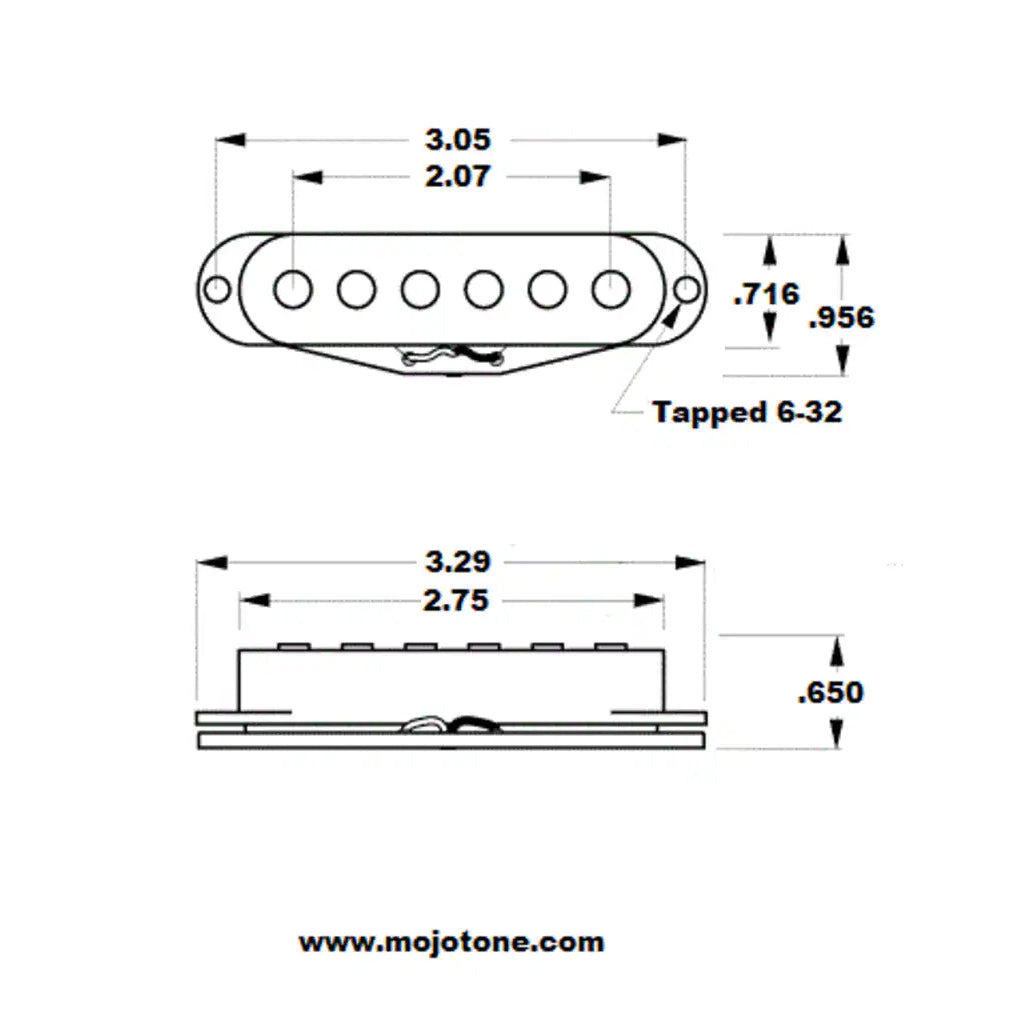 Mojotone '67 Quiet Coil Stratocaster Pickup (Bridge) - White
