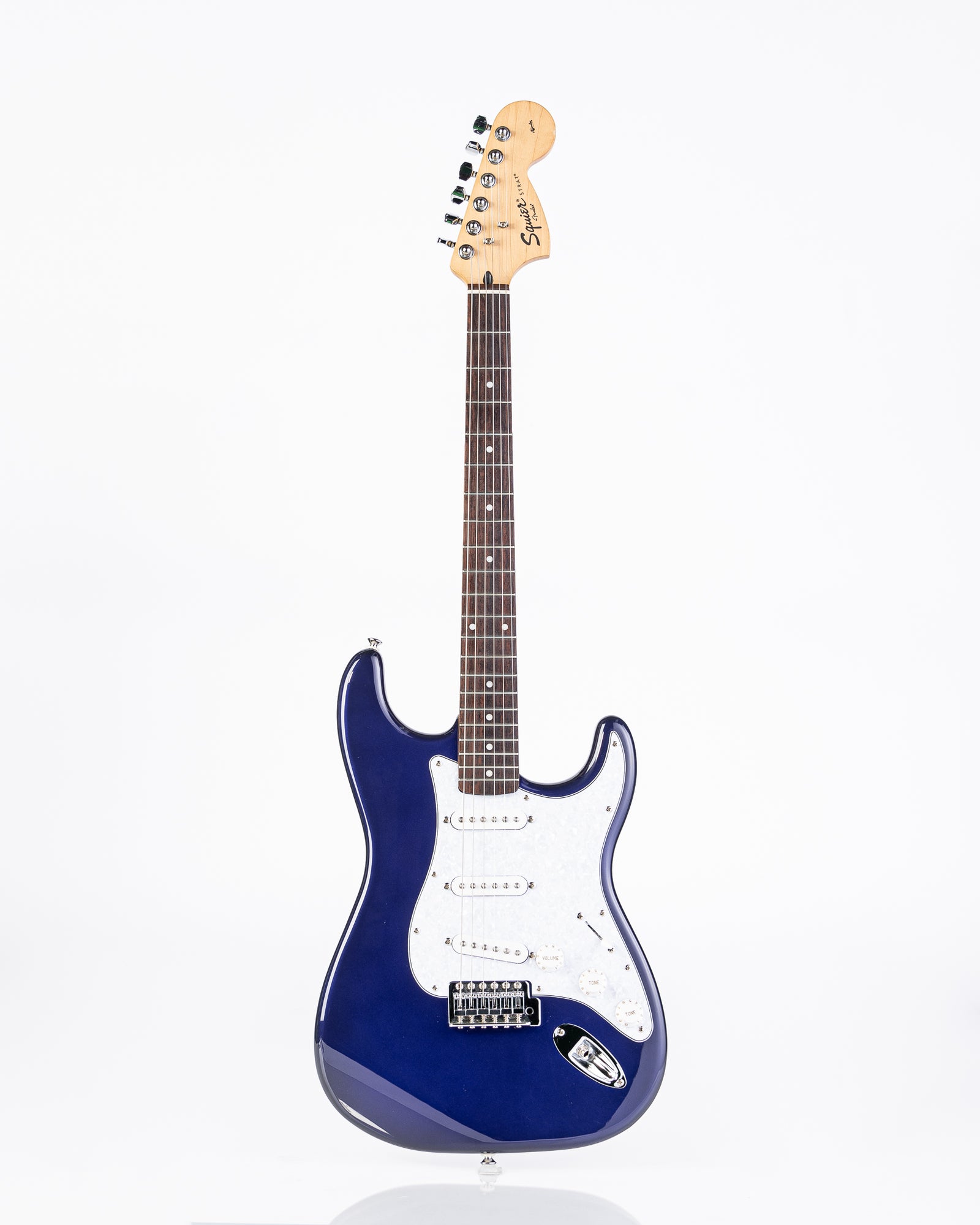 USED Squier Affinity Strat Electric Guitar- Metallic Blue w/bag