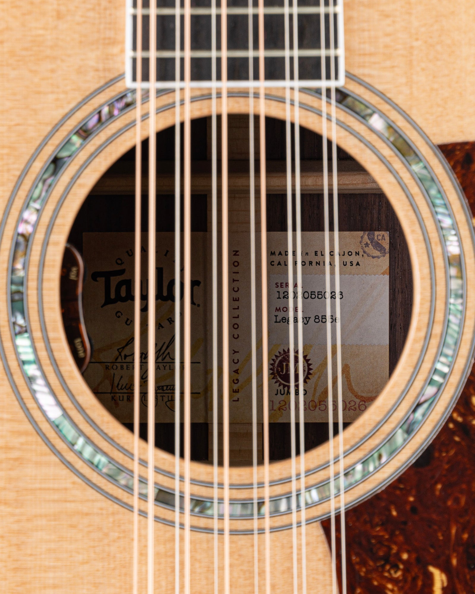 Taylor Legacy 855e 12 String Acoustic Electric Guitar - Natural Gloss