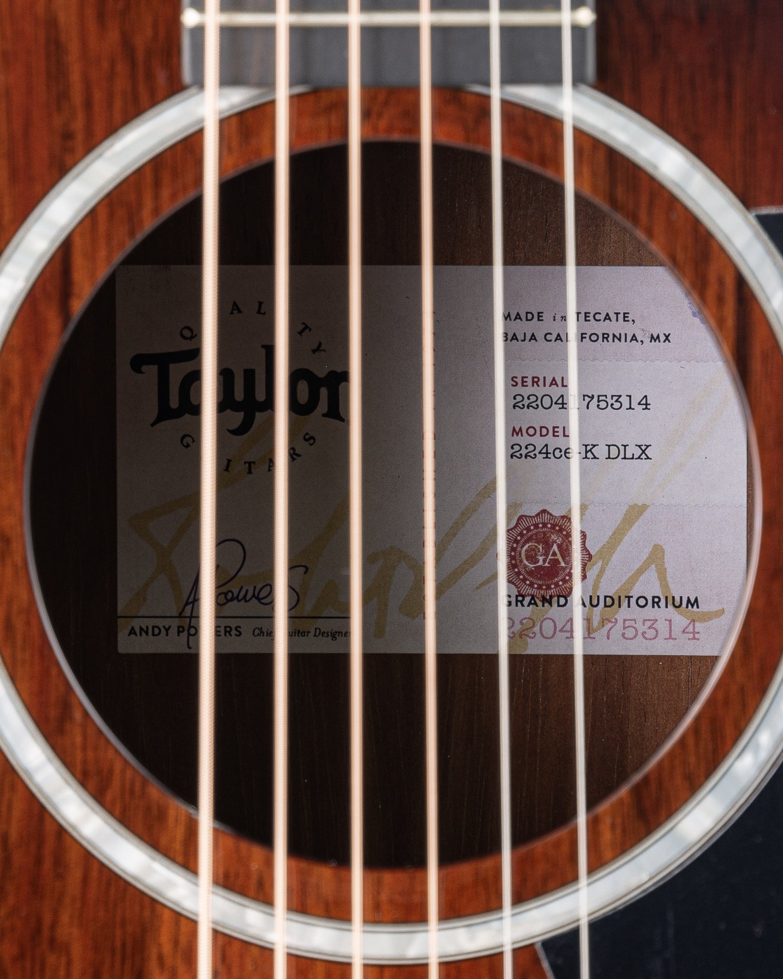 Taylor 224ce-K DLX Grand Auditorium Acoustic Electric Guitar- Hawaiian Koa with Hardshell Case