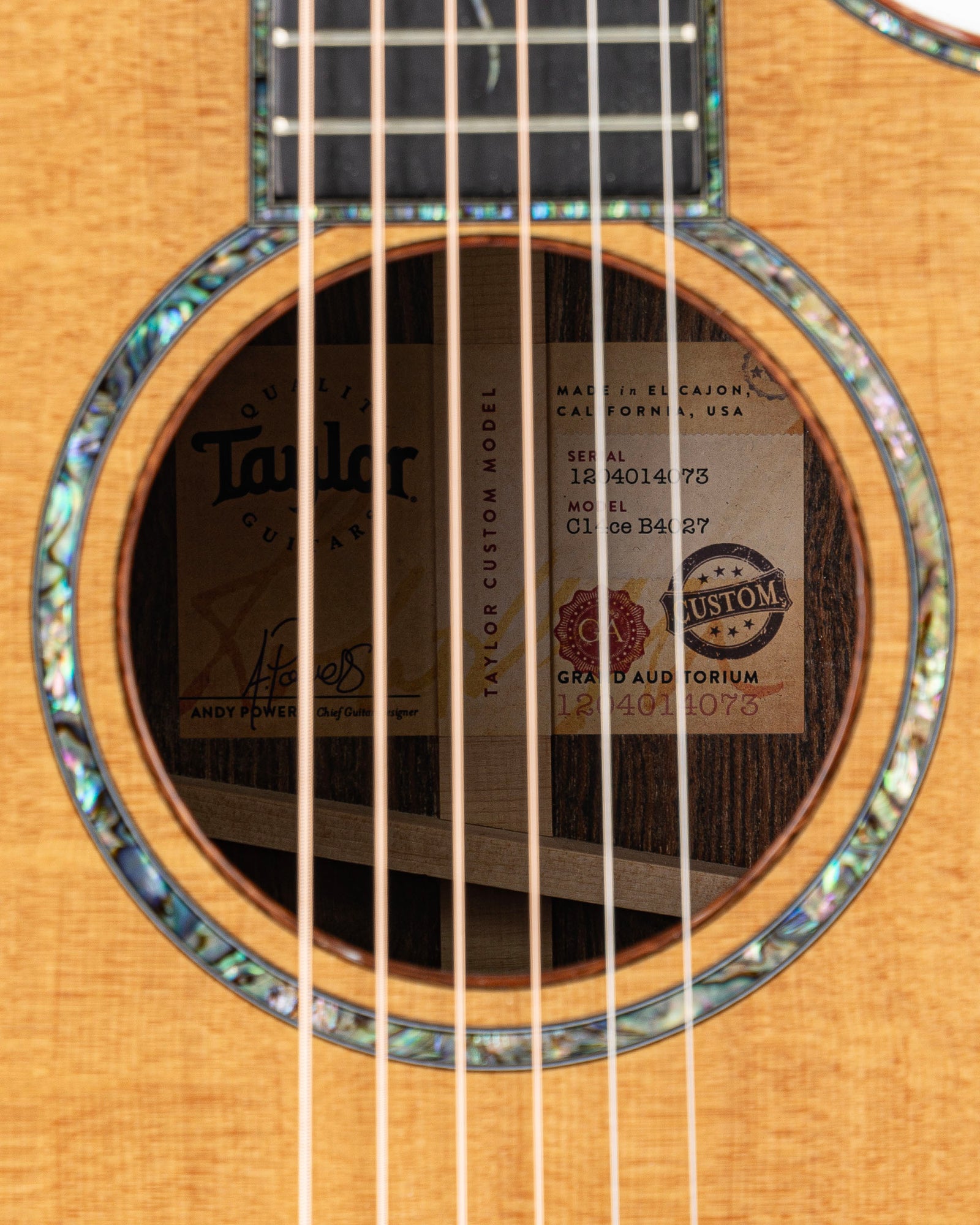 Taylor Catch Custom #27 Limited Edition C14ce B4027 Grand Auditorium Acoustic Electric Guitar - Bearclaw Sitka Spruce