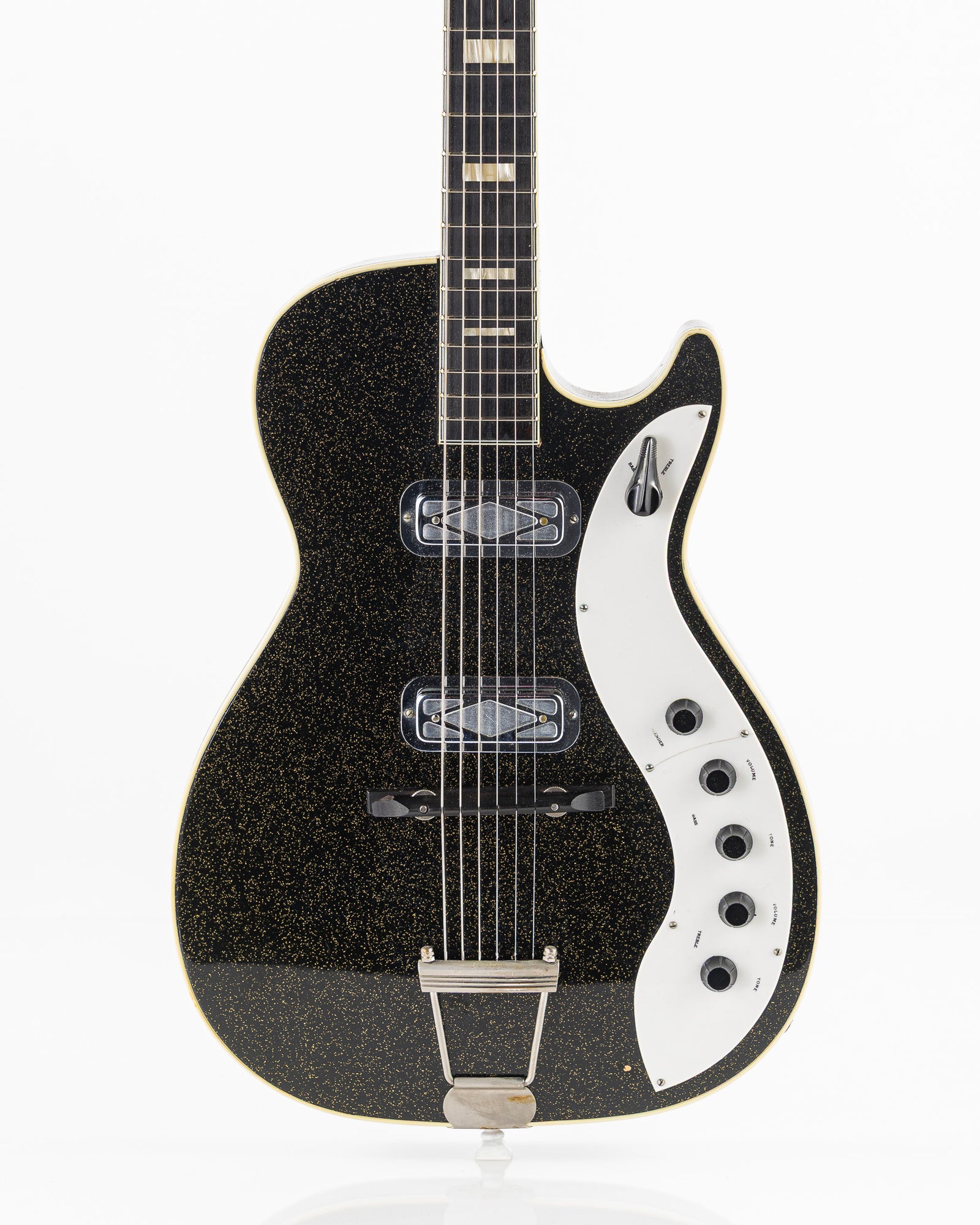USED 1959 Silvertone 1423 Jupiter Electric Guitar - Black Sparkle with Original Case