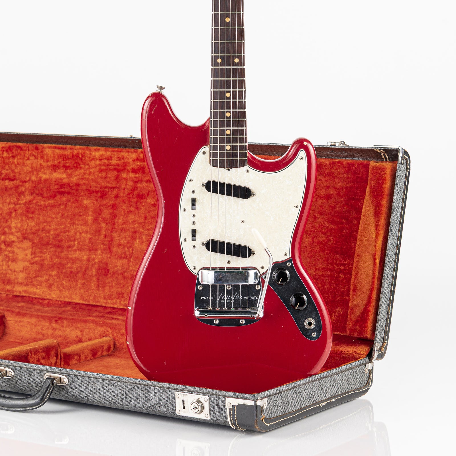 USED 1964 Fender Pre-CBS Mustang Electric Guitar - Dakota Red with Original Hardshell Case