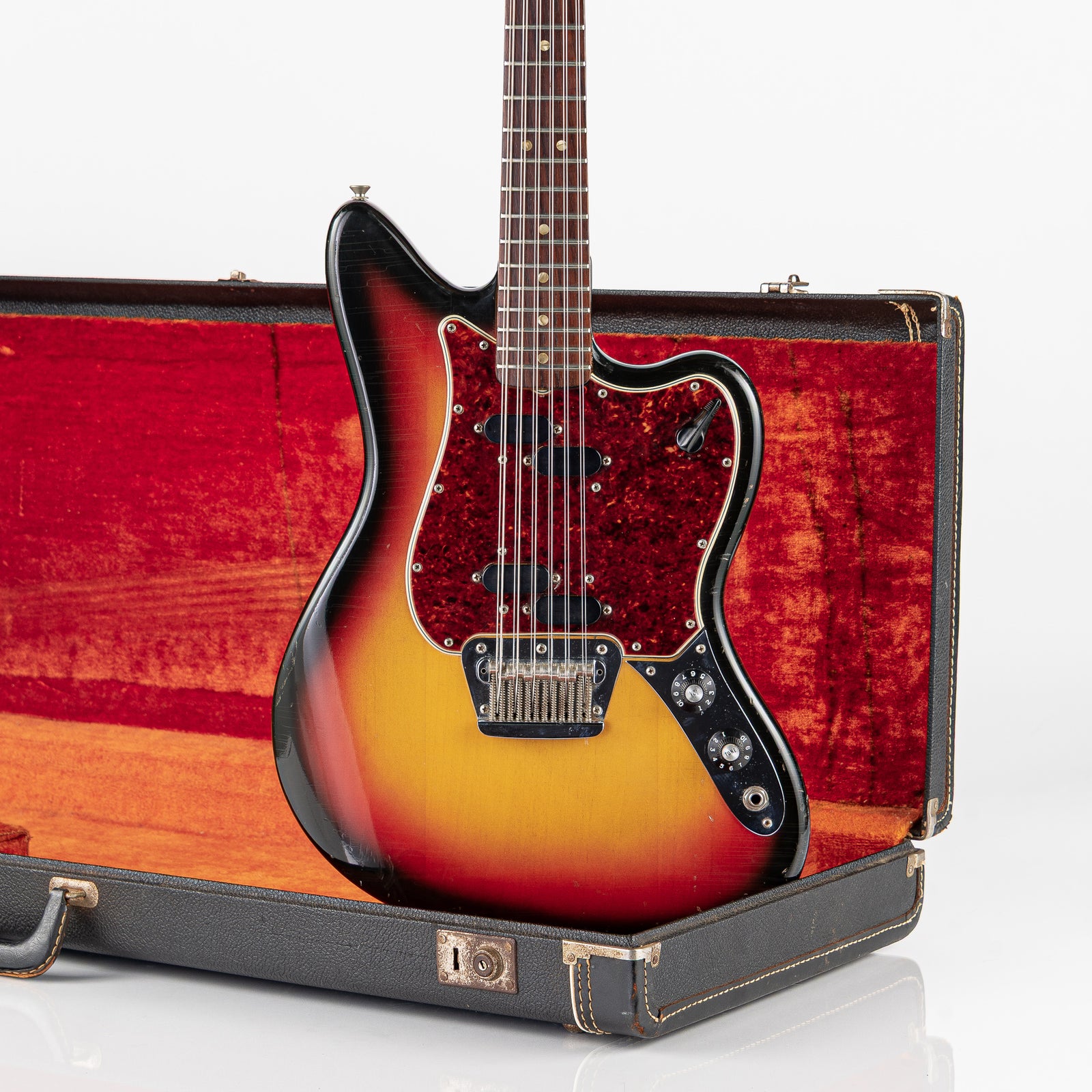 USED 1966 Fender Electric XII Electric Guitar - 3 Tone Sunburst with Original Hardshell Case