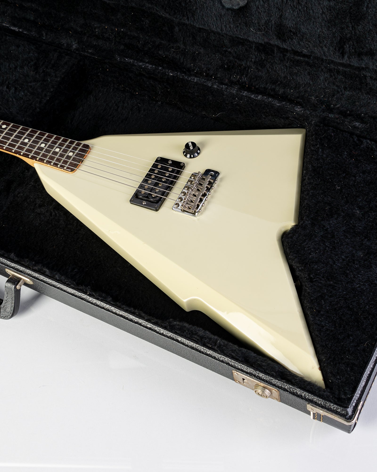 USED 1980's Fender Squier Katana Electric Guitar- Arctic White with Original Hardshell Case
