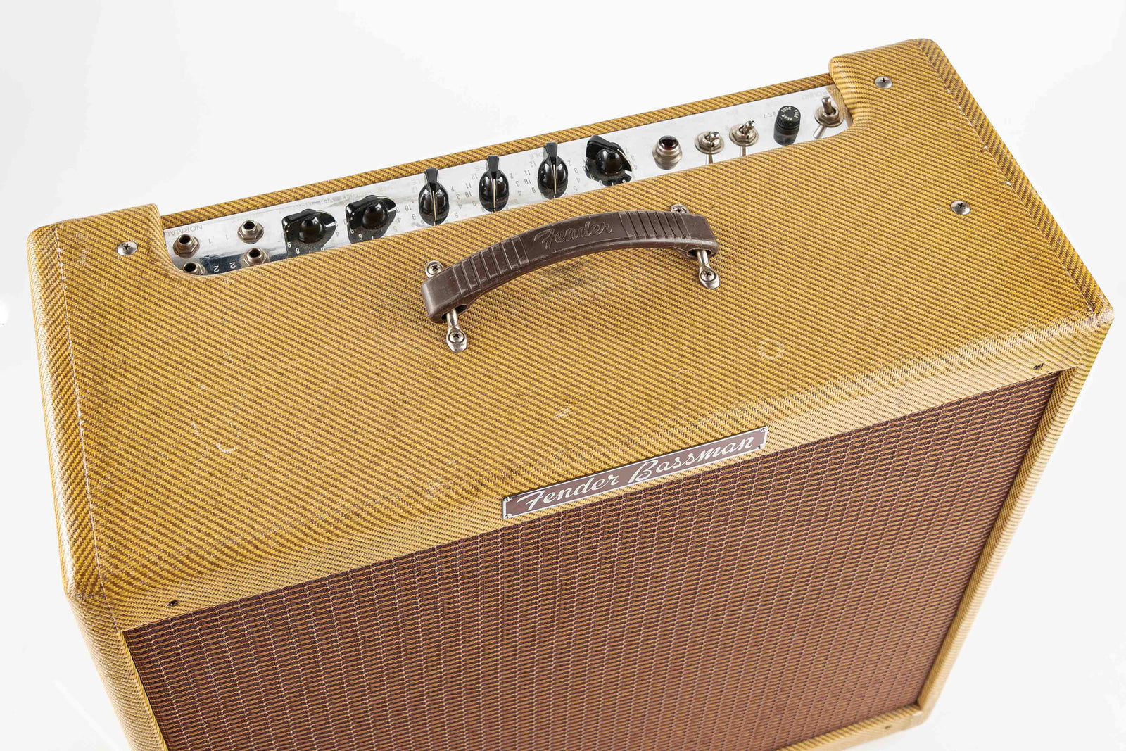 USED 1990 Fender '59 Bassman Reissue 5F6-A 45 Watt 4x10 Guitar Combo Amplifier with Flight Case and Cover