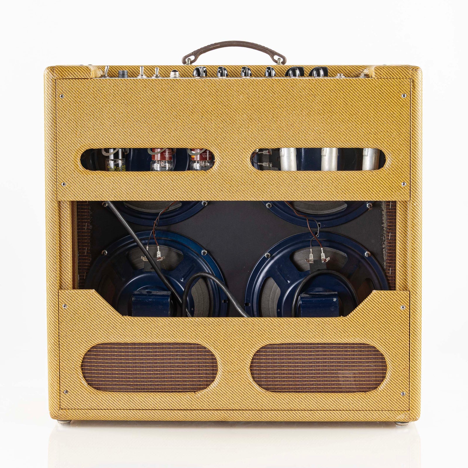 USED 1990 Fender '59 Bassman Reissue 5F6-A 45 Watt 4x10 Guitar Combo Amplifier with Flight Case and Cover