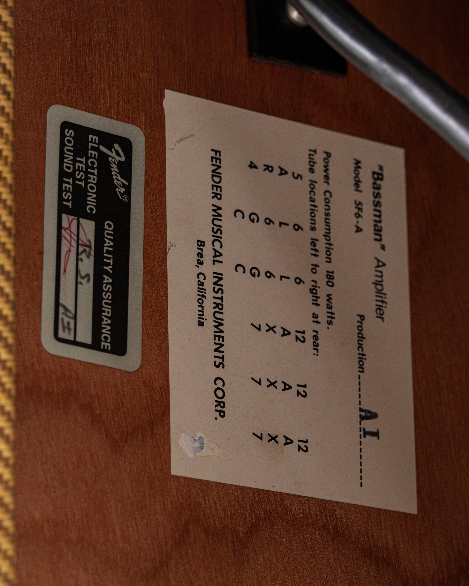 USED 1990 Fender '59 Bassman Reissue 5F6-A 45 Watt 4x10 Guitar Combo Amplifier with Flight Case and Cover