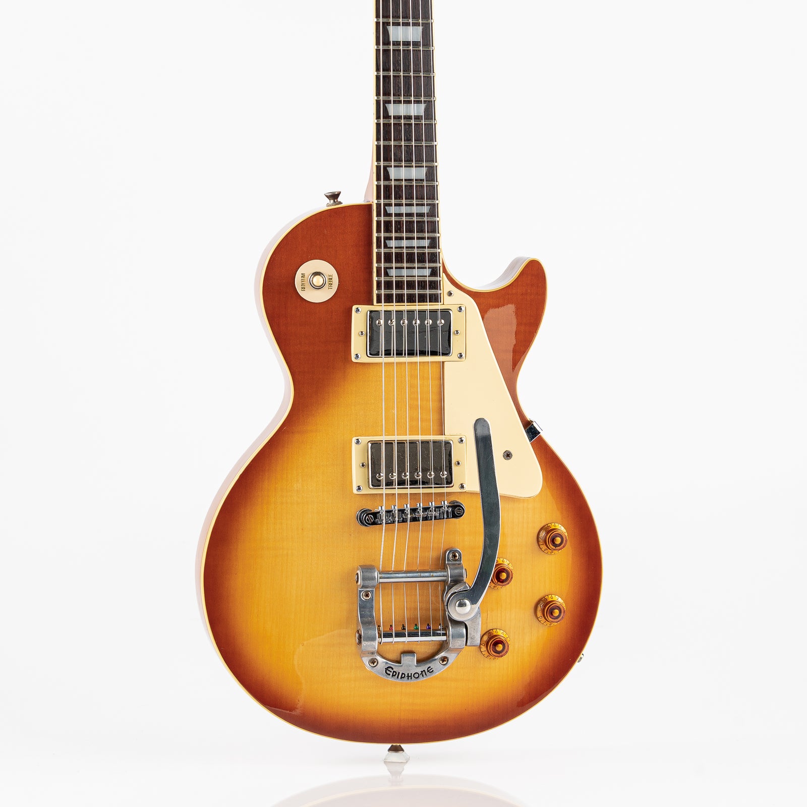 USED 1997 MIK Epiphone Les Paul Standard Limited Edition with Vibrato Electric Guitar - Amber Burst