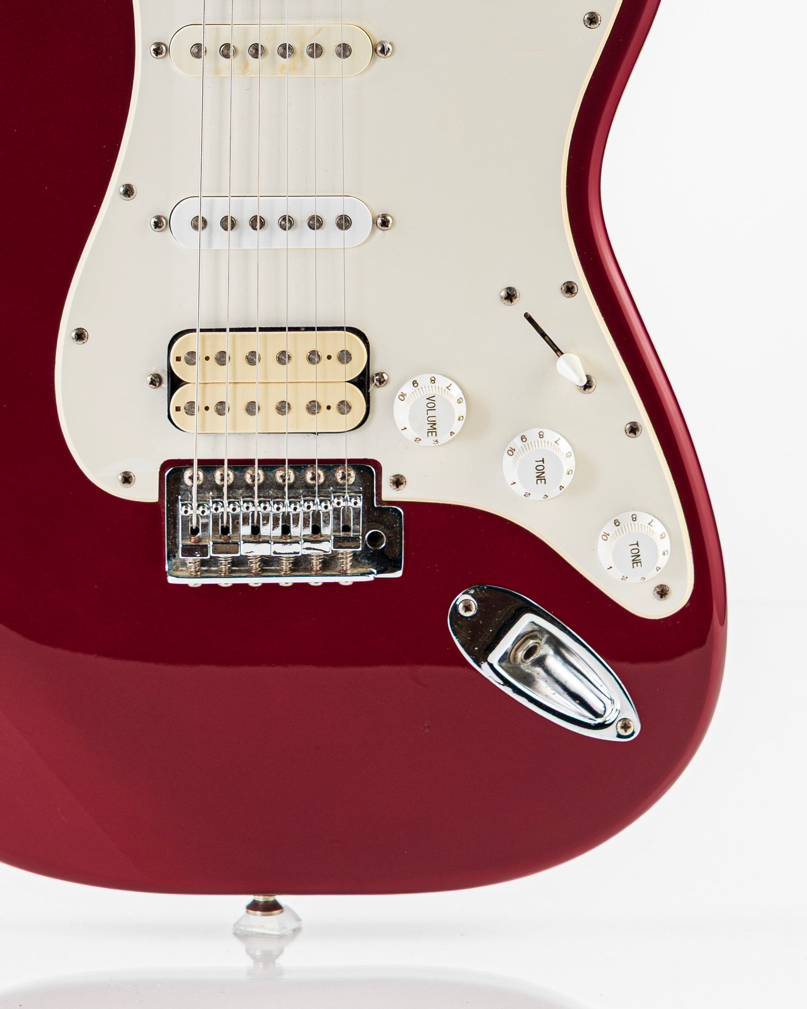 USED 2000s Squier Affinity Series Stratocaster HSS Electric Guitar - Metallic Red