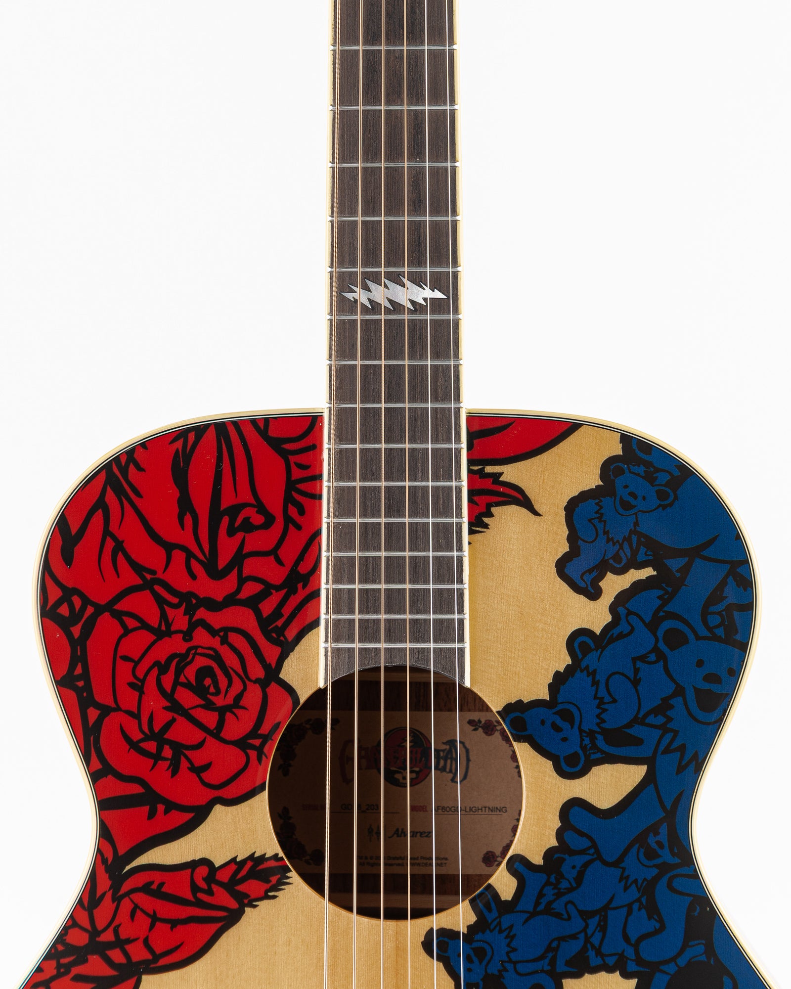 USED 2018 Alvarez AF60GD-Lightning  Grateful Dead Limited Edition 203/400 Acoustic Guitar - Lightning Top with Gig Bag