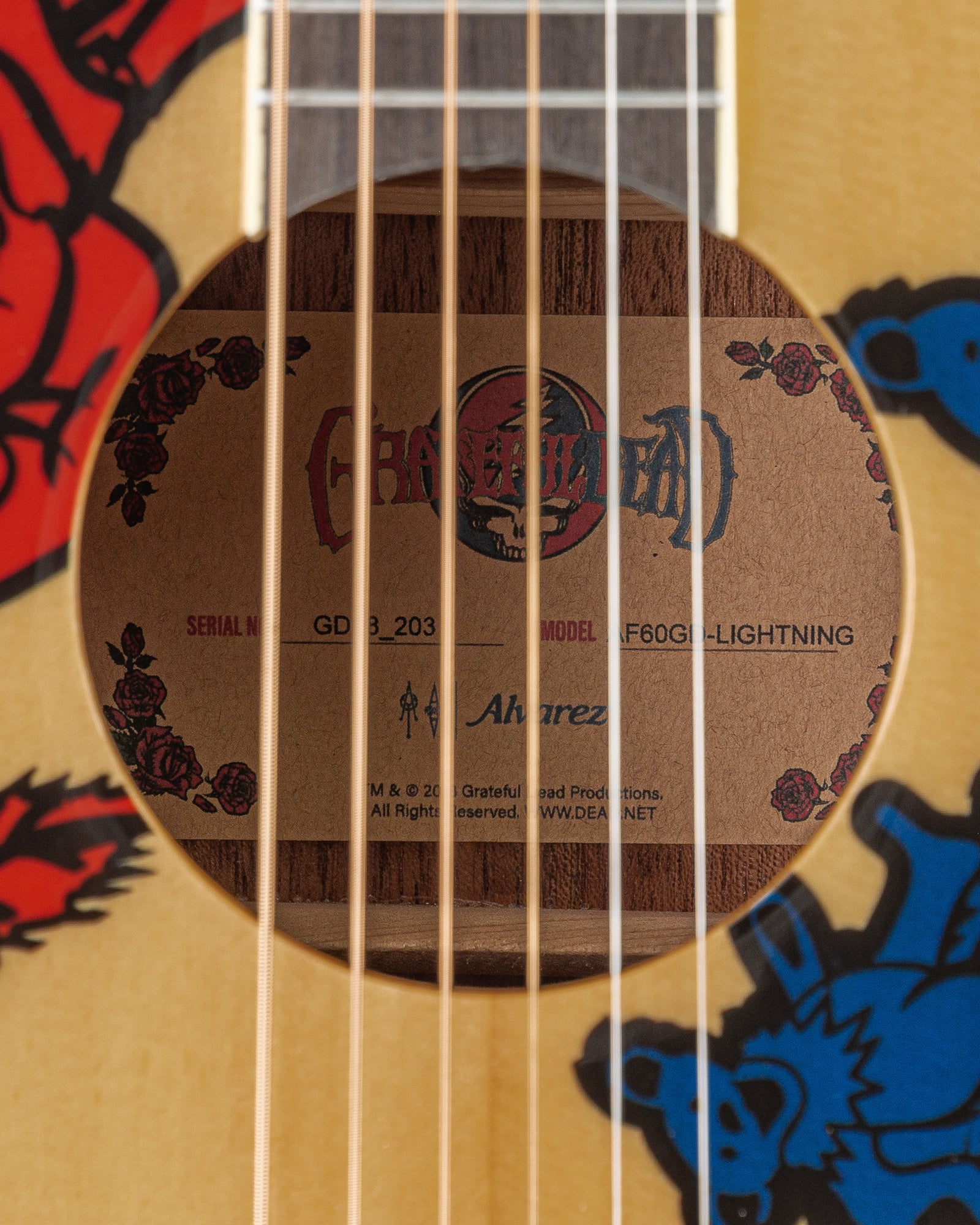 USED 2018 Alvarez AF60GD-Lightning  Grateful Dead Limited Edition 203/400 Acoustic Guitar - Lightning Top with Gig Bag