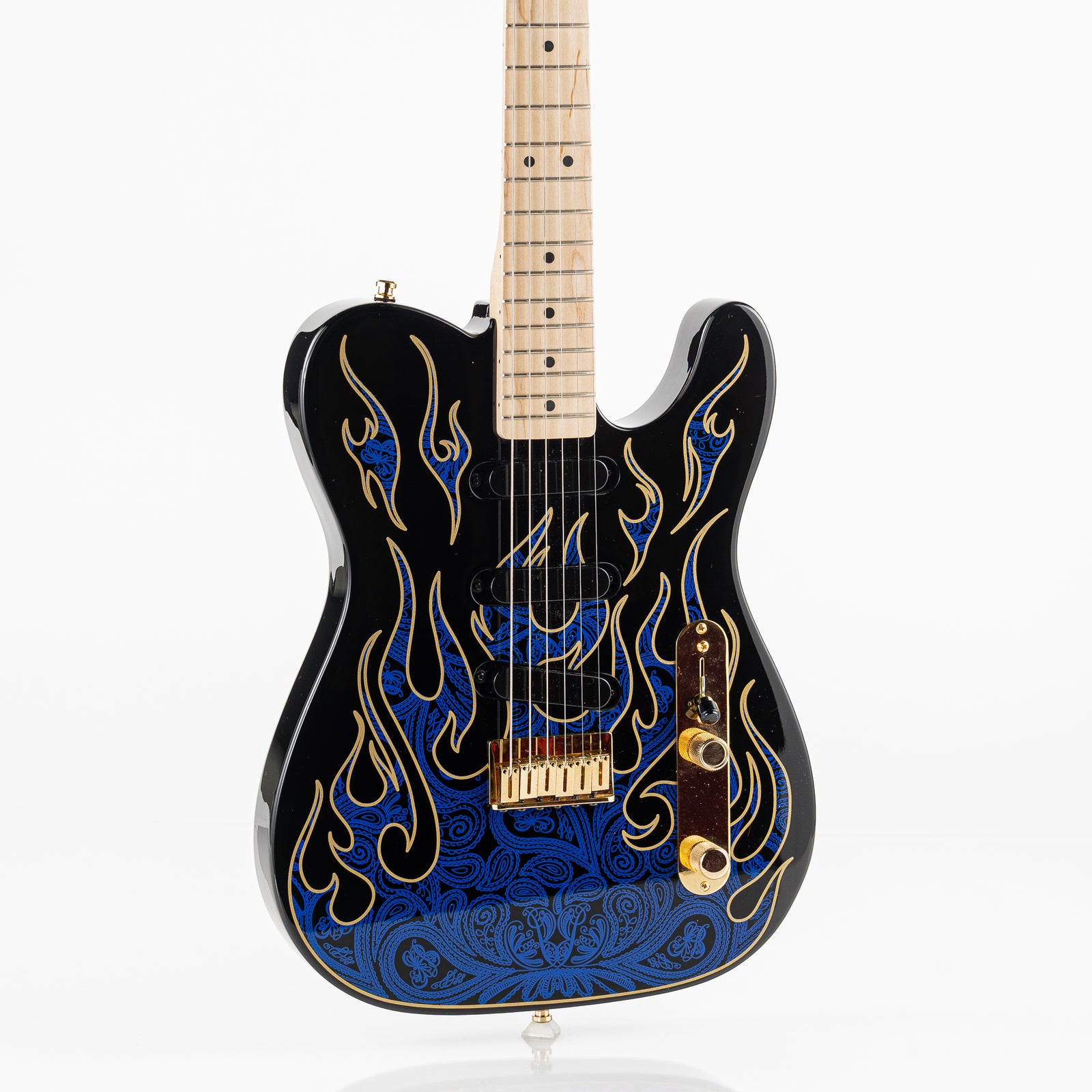 USED 2023 Fender James Burton Signature Telecaster Electric Guitar - Blue Paisley Flames