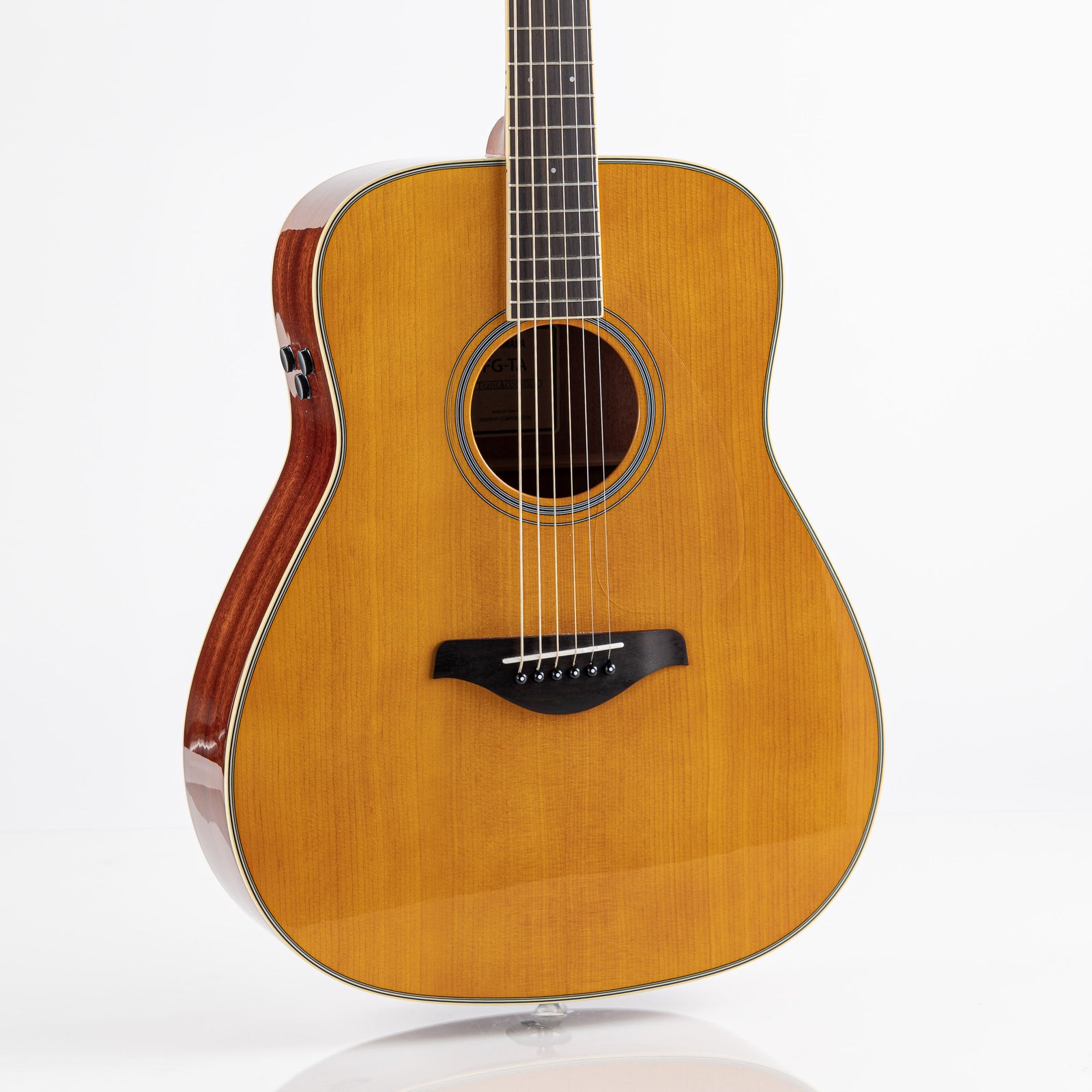 USED 2025 Yamaha FG-TA TransAcoustic Dreadnought Acoustic Electric Guitar - Vintage Tint