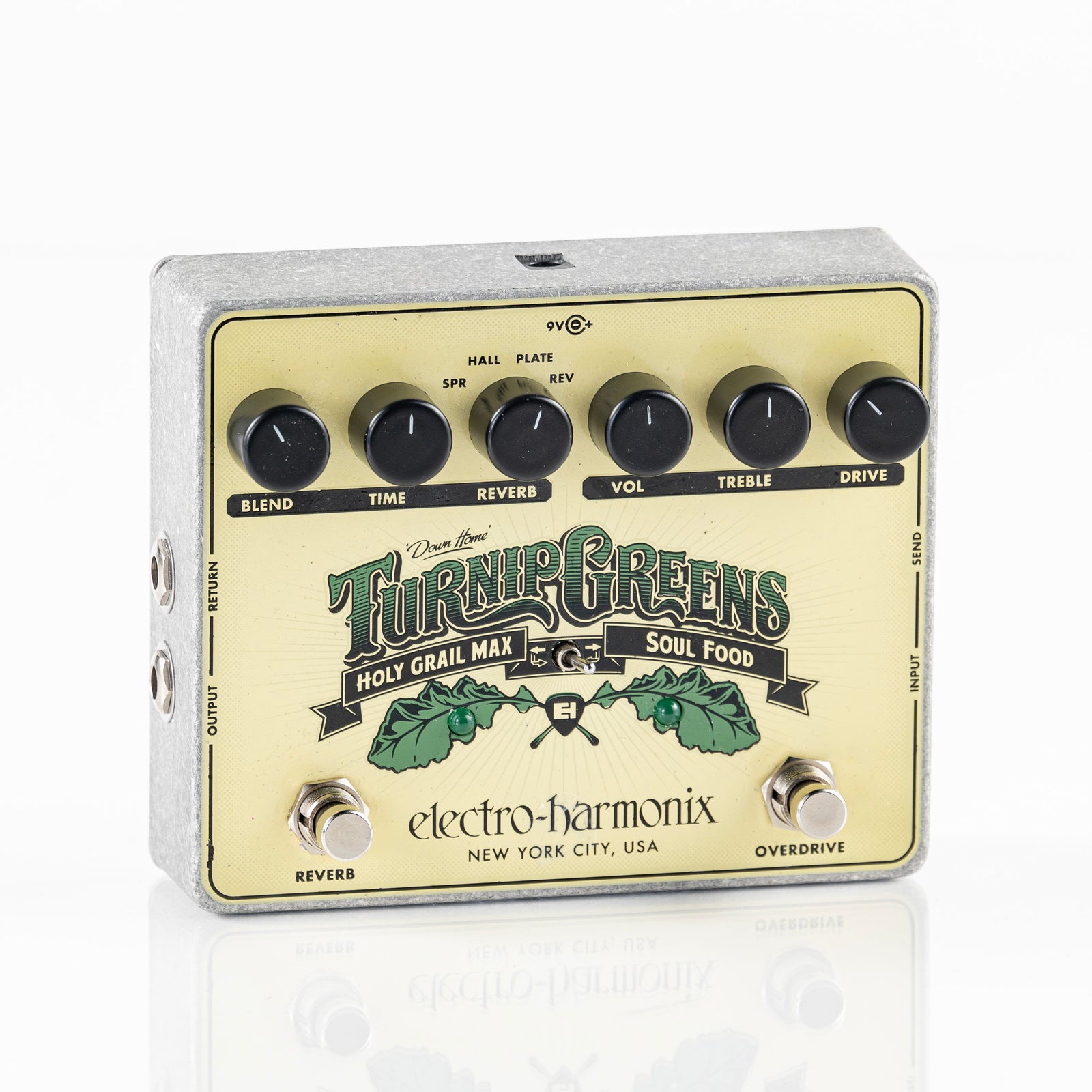 USED Electro-Harmonix Turnip Greens Overdrive and Reverb Dual Pedal