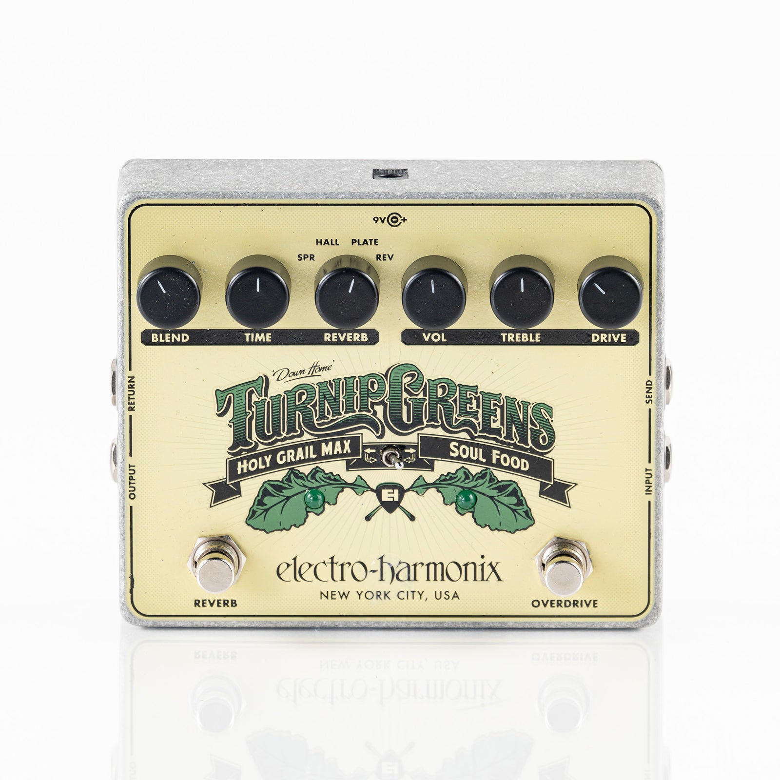 USED Electro-Harmonix Turnip Greens Overdrive and Reverb Dual Pedal