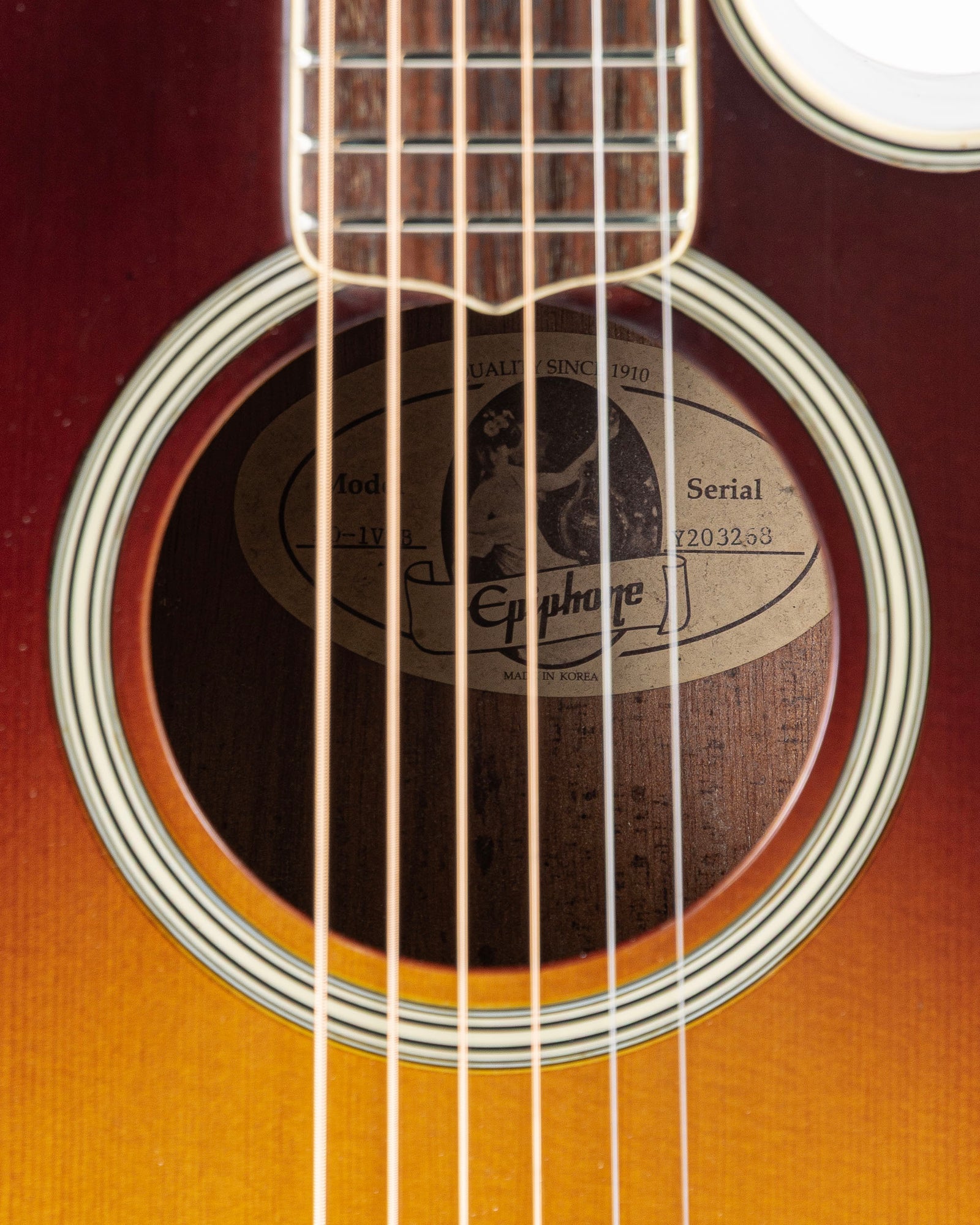 USED 90's Epiphone Orville EO-1 VSB Acoustic Electric Guitar - Vintage Sunburst