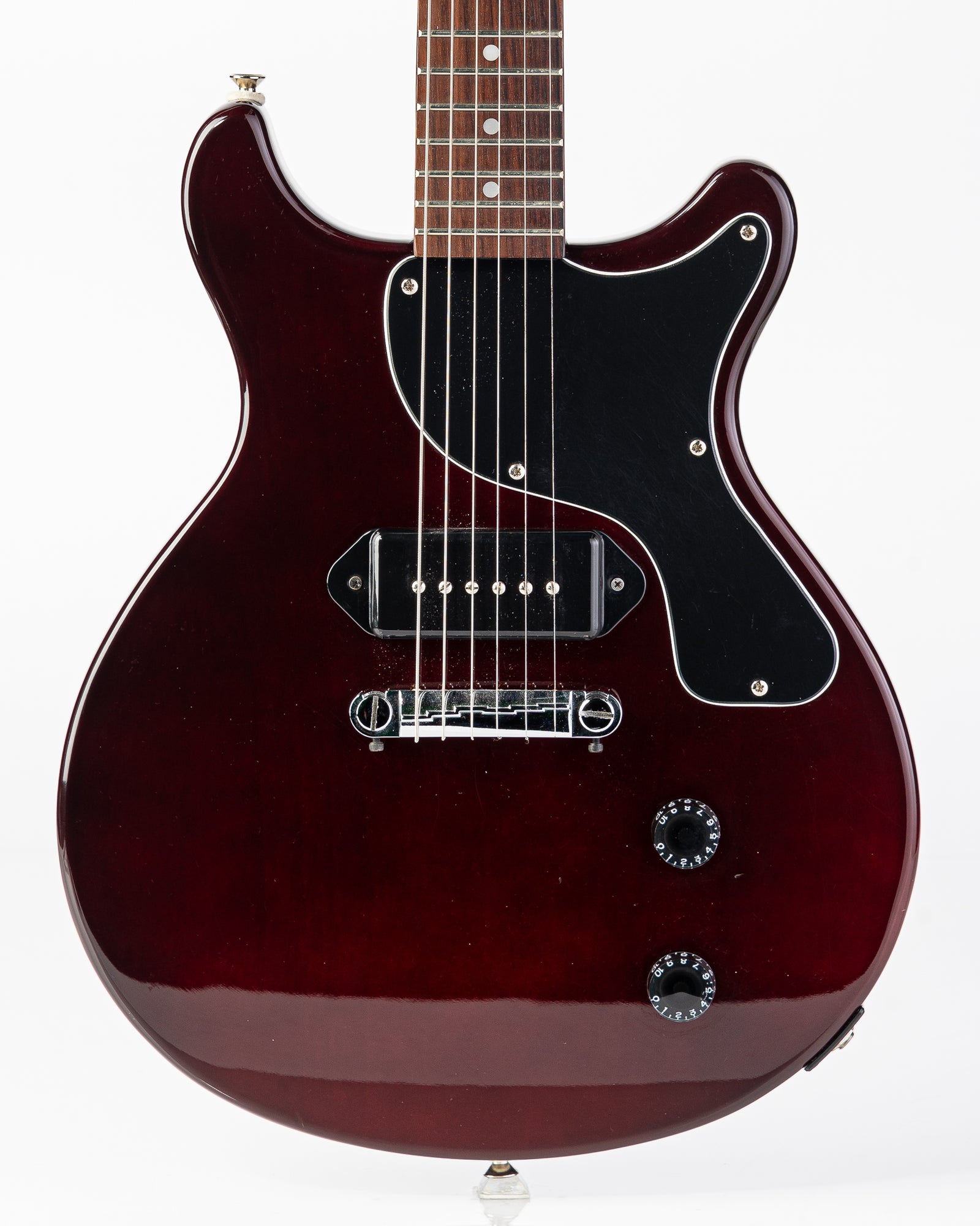 USED 1997 Epiphone Les Paul Double-cut Junior MIJ Electric Guitar - Red